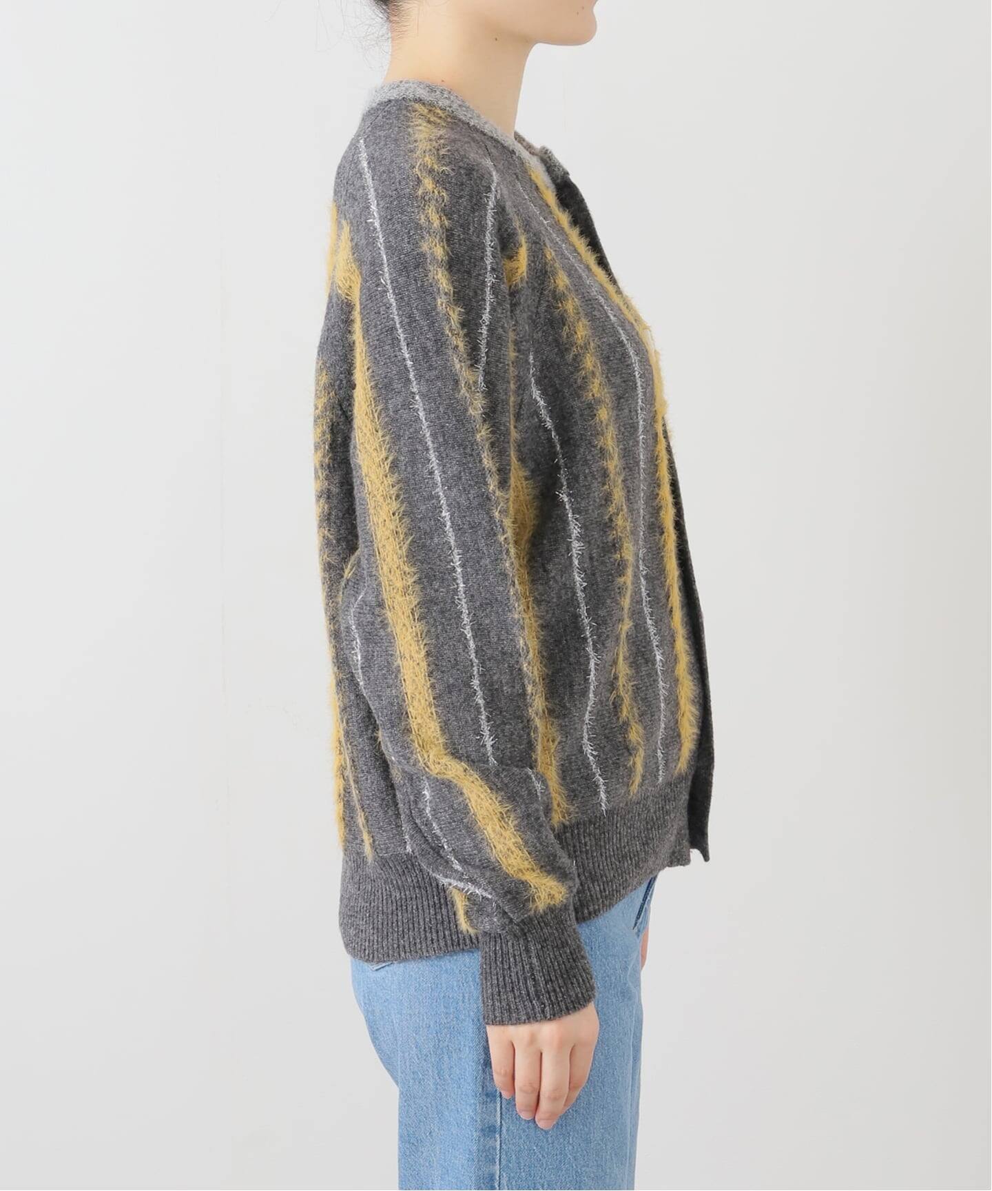 TOGA PULLA/トーガプルラ】Stripe knit cardigan：カーディガン