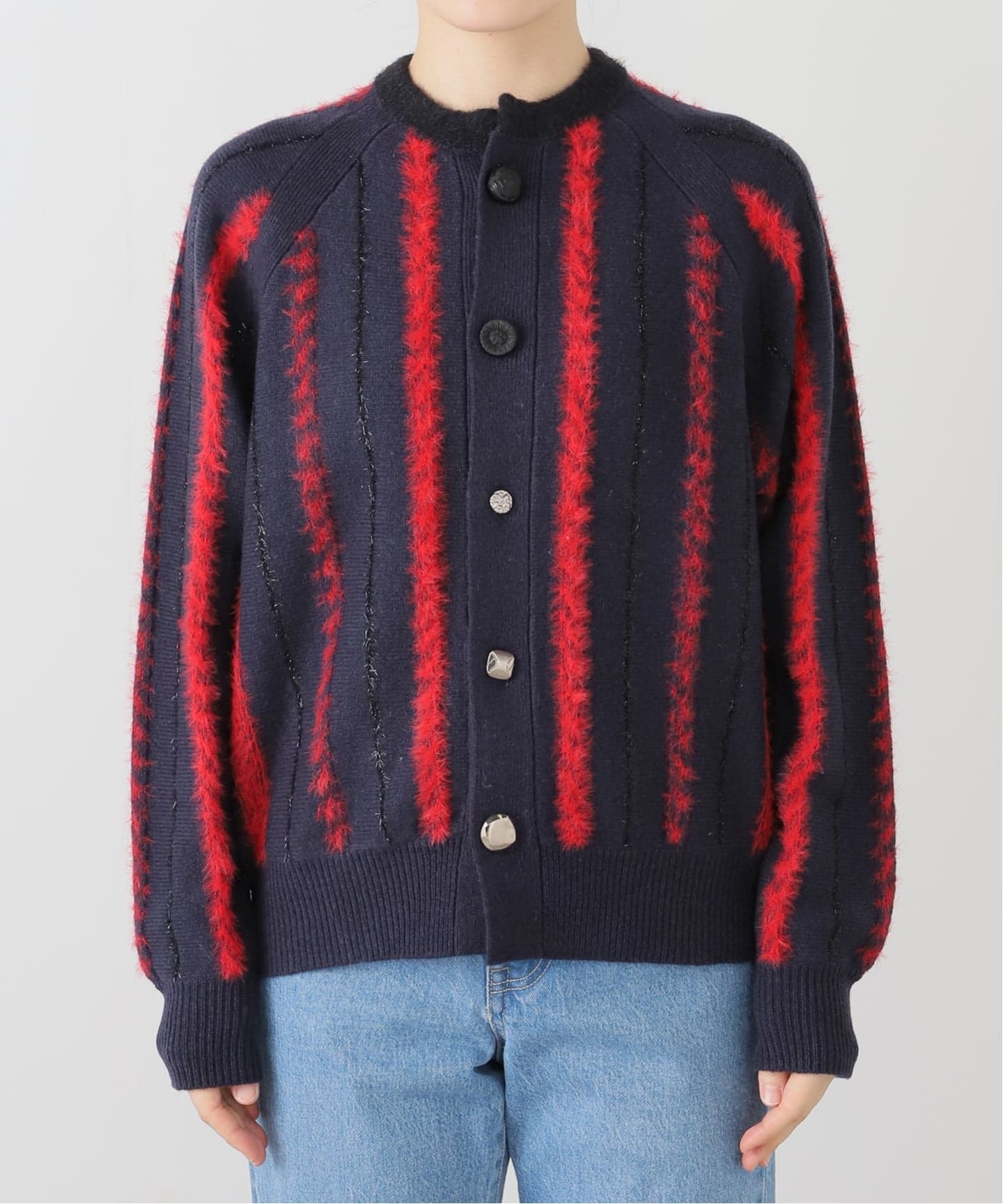 TOGA PULLA/トーガプルラ】Stripe knit cardigan：カーディガン