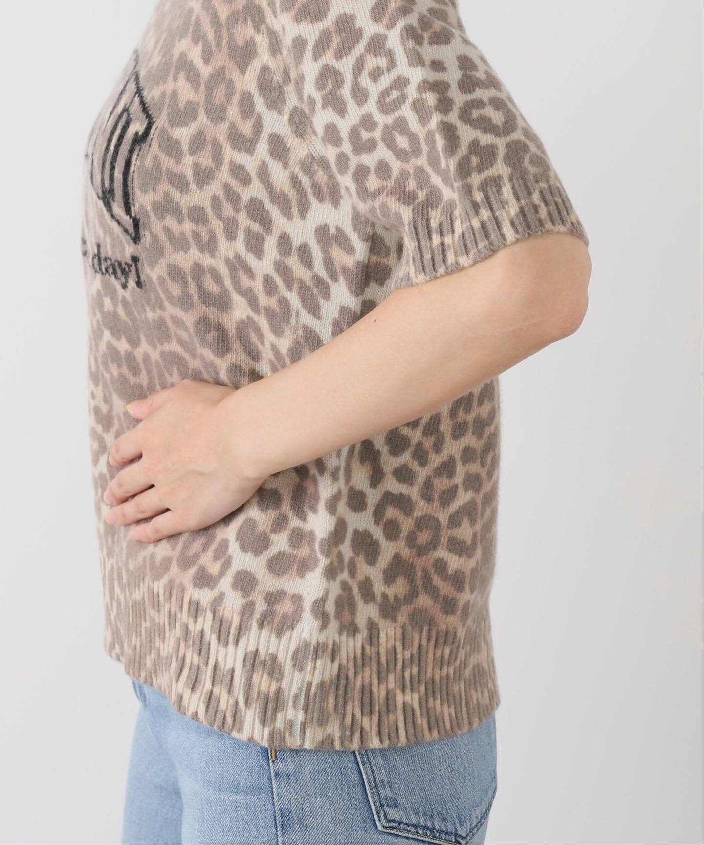 GANNI/ガニー】Graphic Wool Mix Printed Leopard T:ニット(ニット GANNI/ガニー】Graphic Wool Mix Printed Leopard T:ニット(ニット