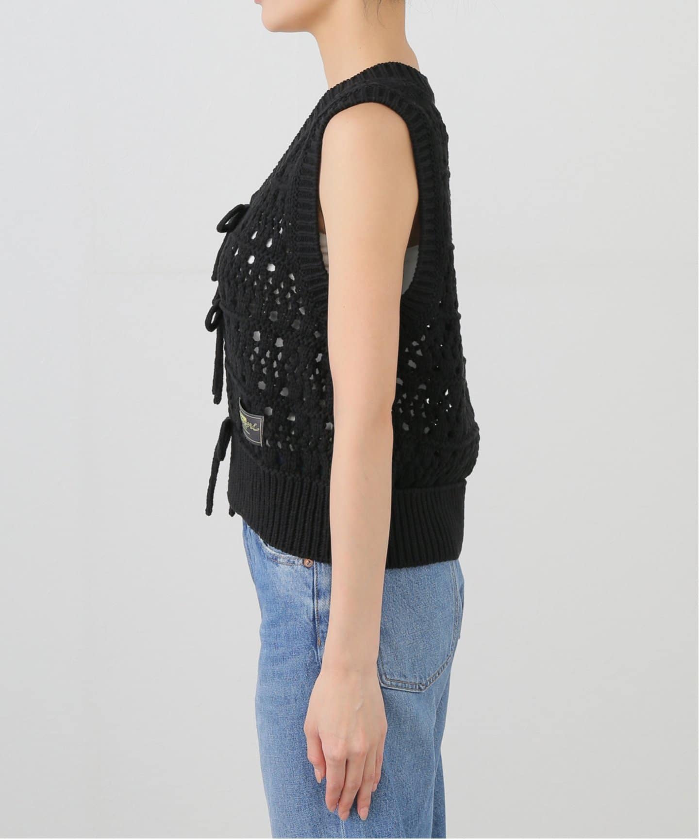 ガニー GANNI GANNI ニットベスト Cotton Rope Vest ロゴ クルー