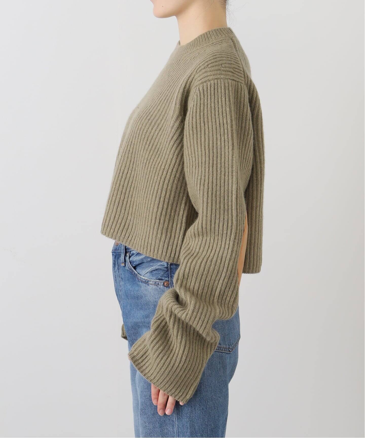 INSCRIRE /アンスクリア】Rib Short Length P/O：ニット（ニット