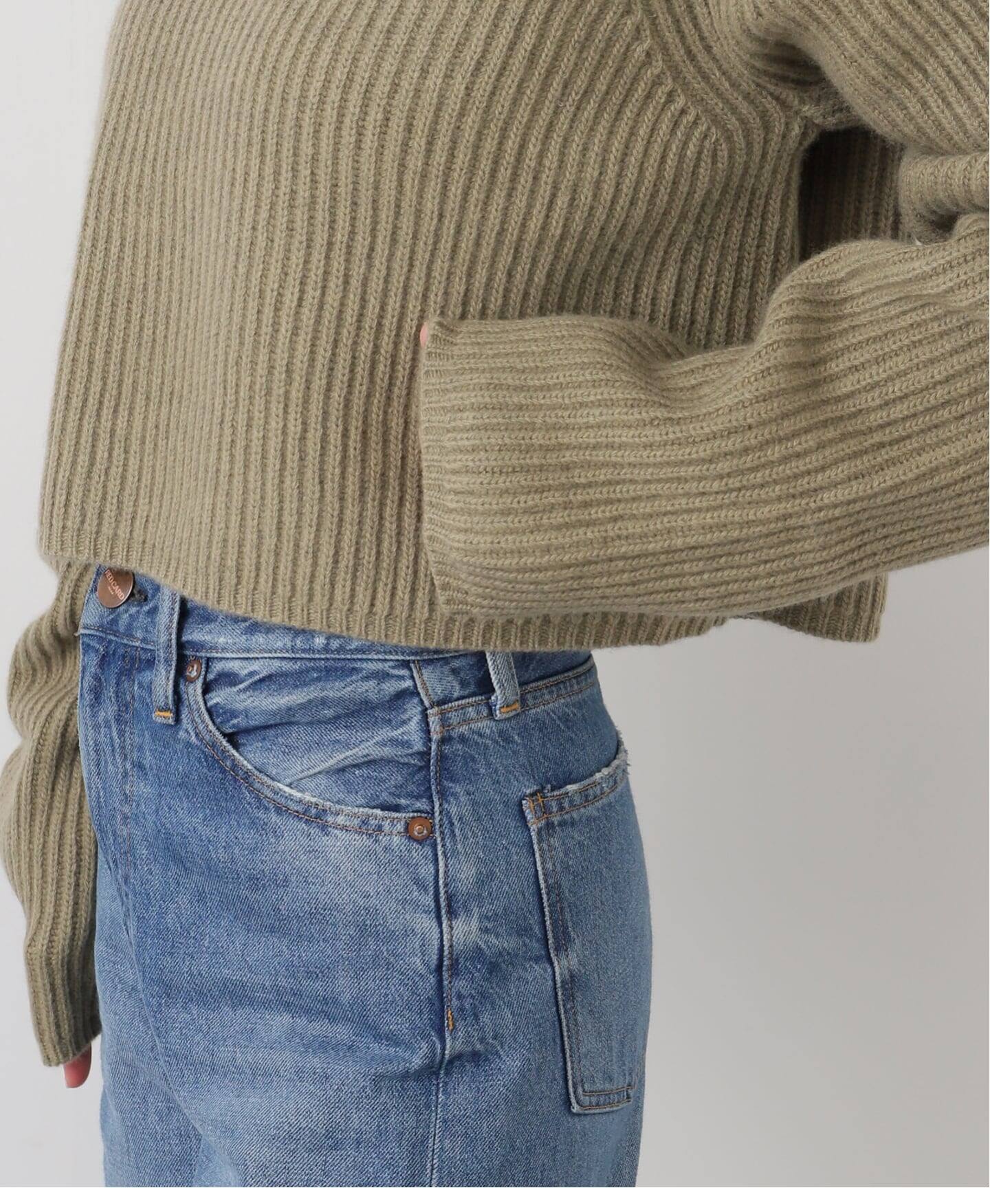 INSCRIRE /アンスクリア】Rib Short Length P/O：ニット（ニット