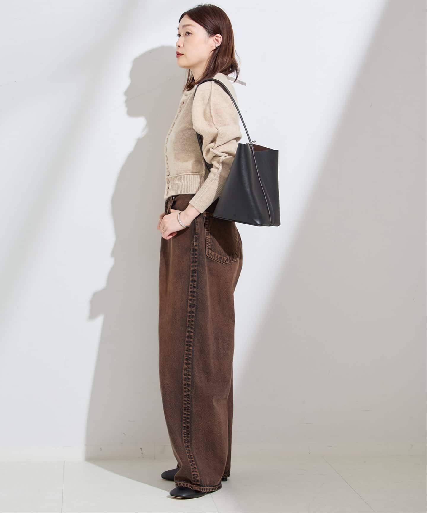 INSCRIRE /アンスクリア】Shoulder Cardigan：カーディガン