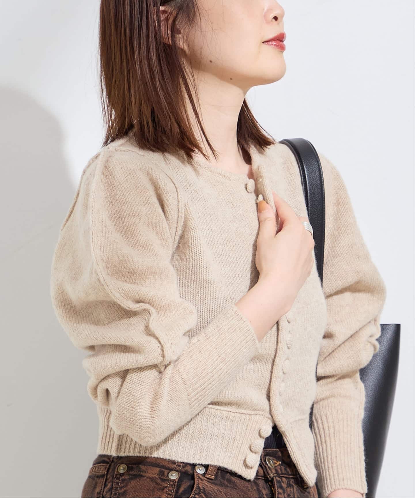 新品未使用　INSCRIRE 【アンスクリア】　カーディガン INSCRIRE /アンスクリア】Shoulder Cardigan：カーディガン