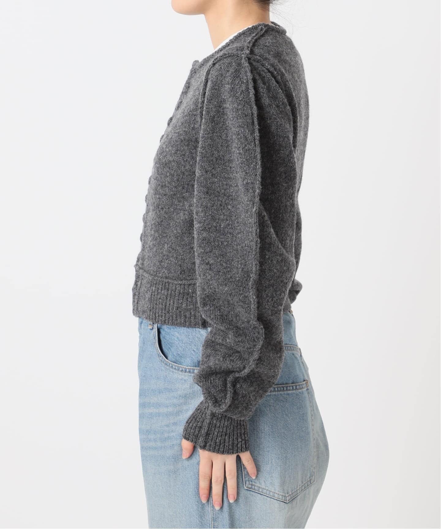 INSCRIRE /アンスクリア】Shoulder Cardigan：カーディガン