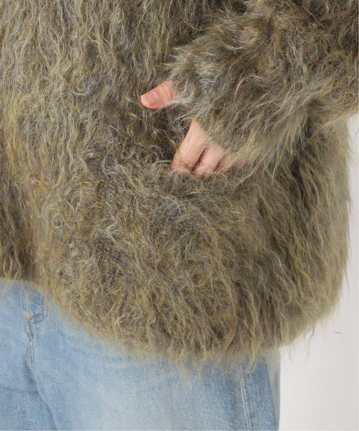 INSCRIRE /アンスクリア】Shaggy V-Neck Cardigan：カーディガン