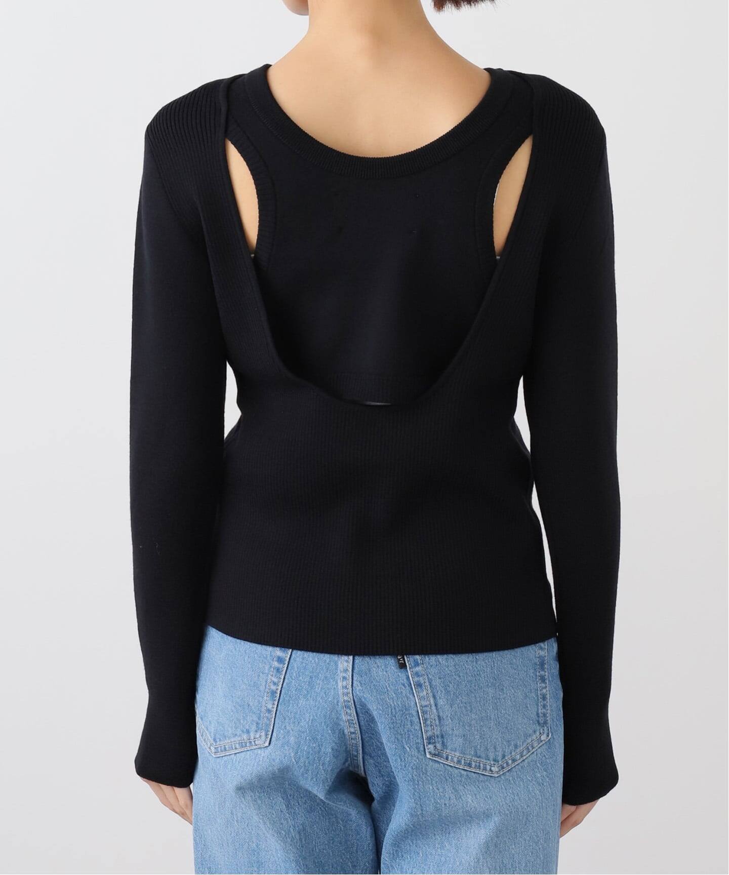 LOWER】 14G Smooth&Plainstitch Opened Back：ニット（ニット