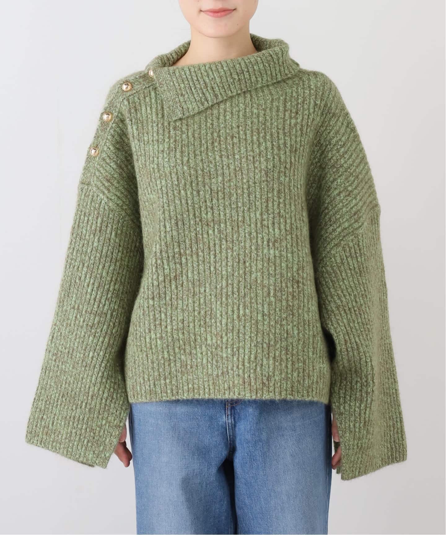 【GANNI】ガニー　モヘアニット GANNI（ガニー） ニット トップス セーター WOOL COTTON BUBBLE O-NECK