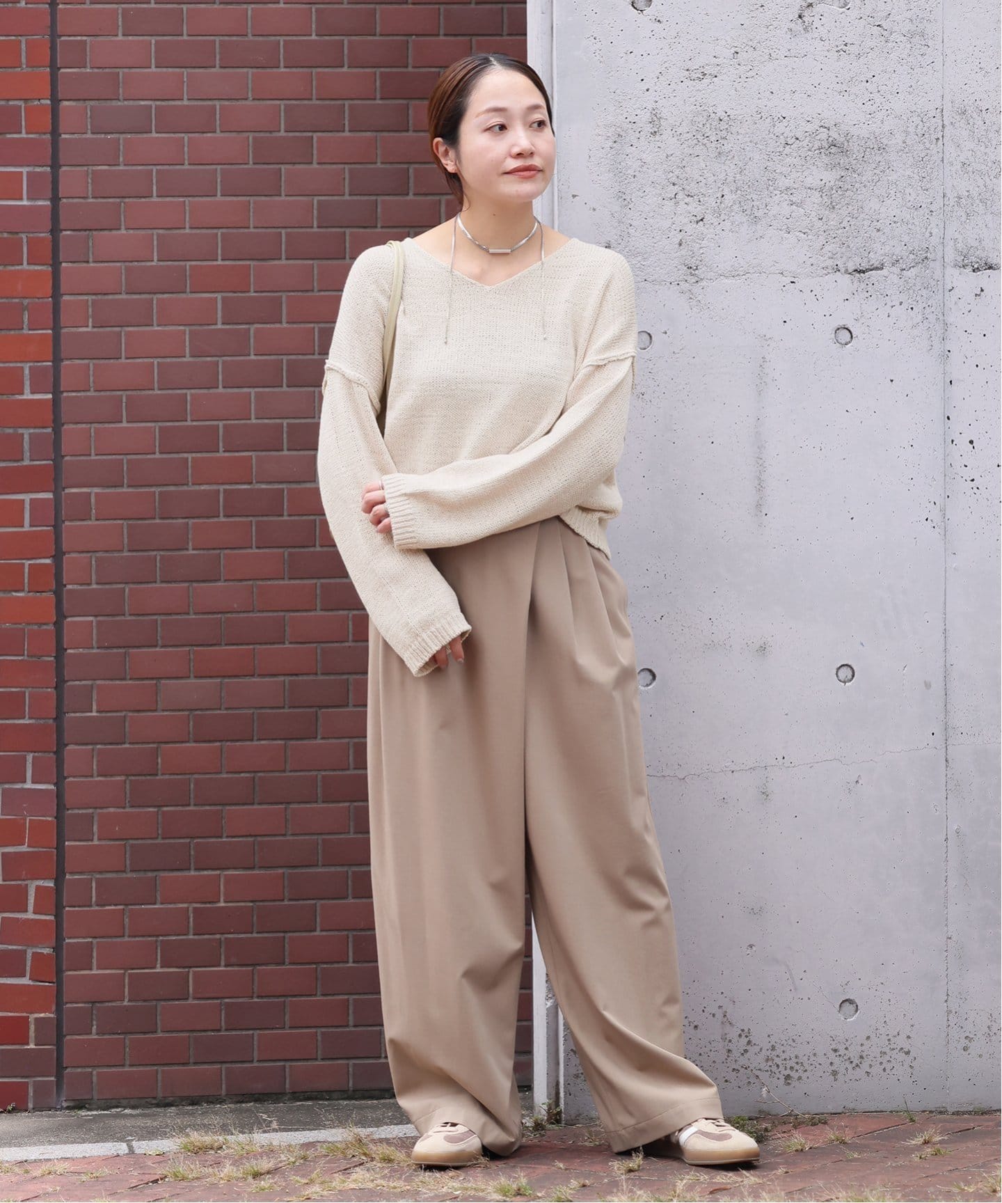 タグ付き　ジャーナルスタンダード　テープヤーンVプルオーバー　生成　フリーサイズ 追加2》テープヤーンVプルオーバー（ニット／セーター