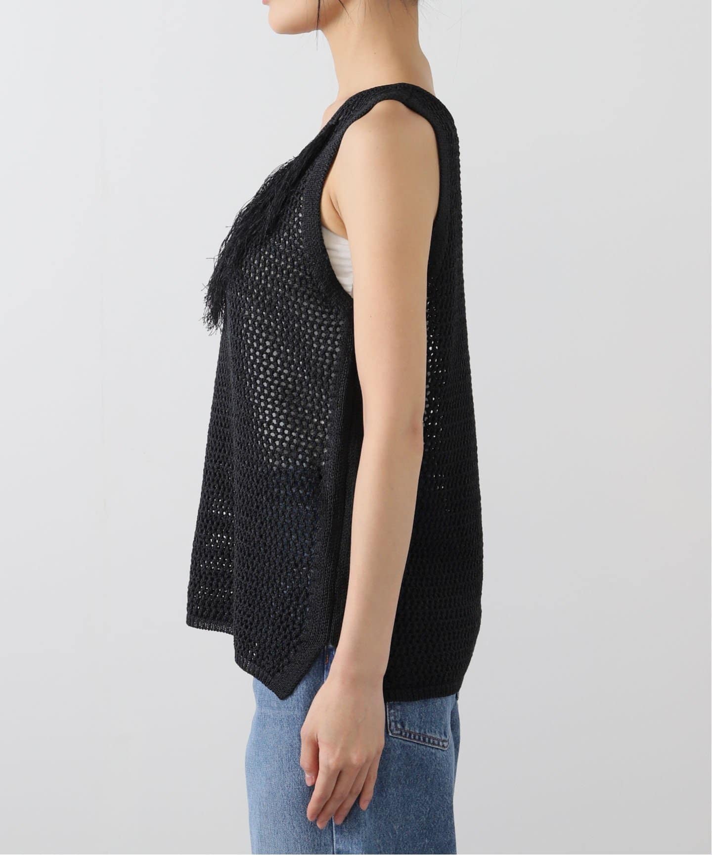 メッシュフリンジスリーブレス（ニット／セーター）｜JOURNAL STANDARD