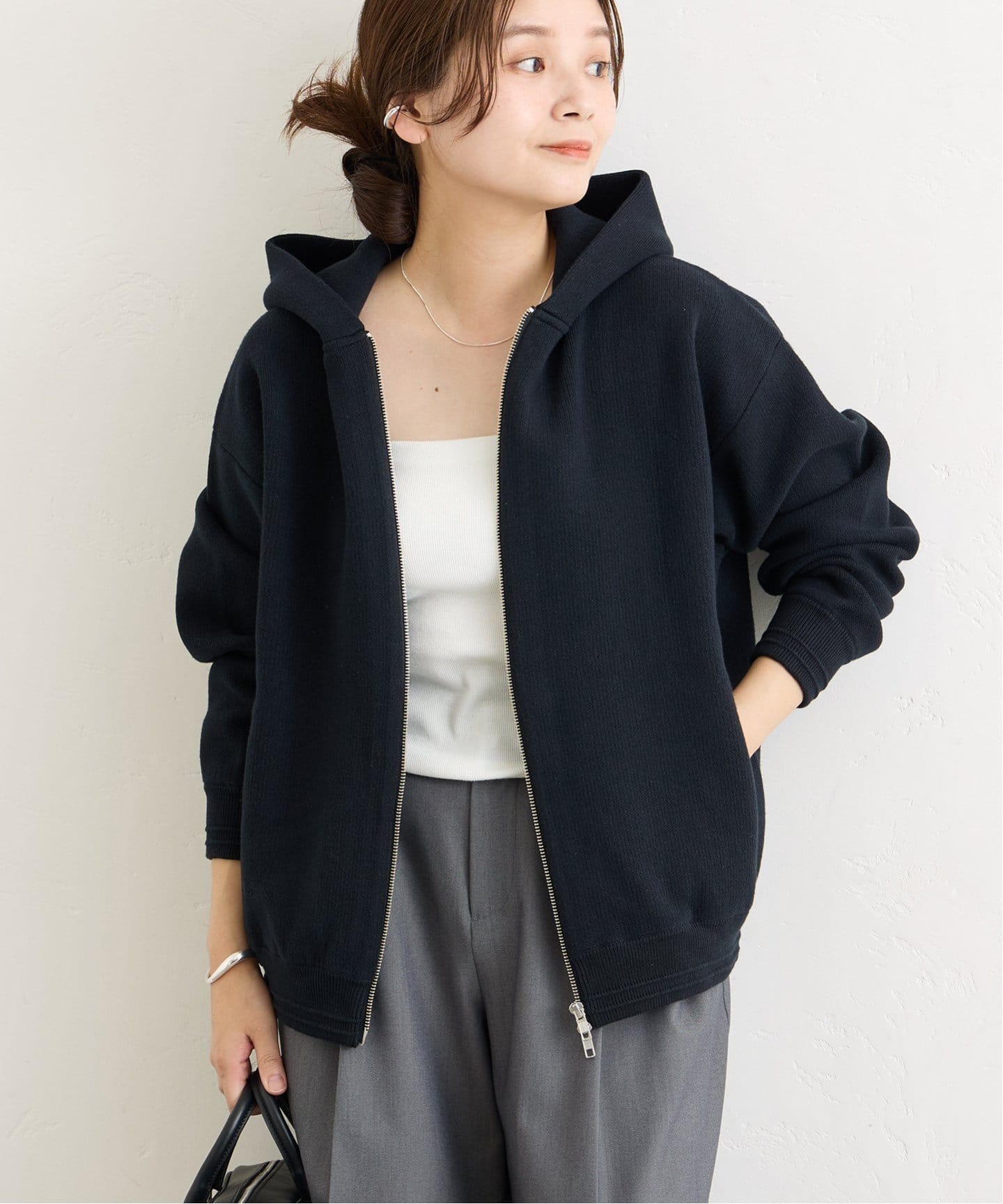 JOURNAL STANDARD ダブルニットフーディ 追加》【洗える】ダブルニットフーディ（カーディガン