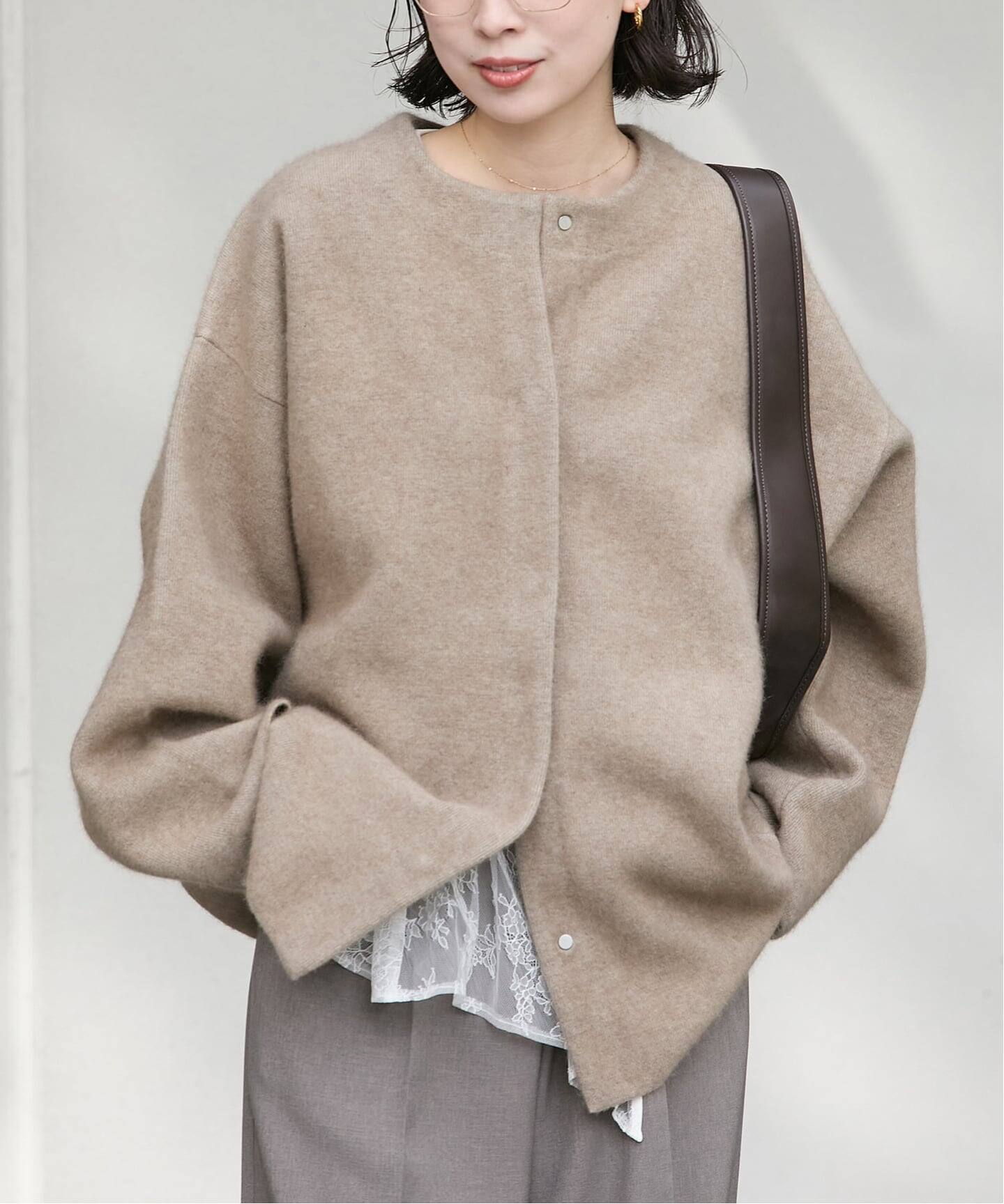 ダブルフェイスコクーンニットジャケット（カーディガン）｜JOURNAL