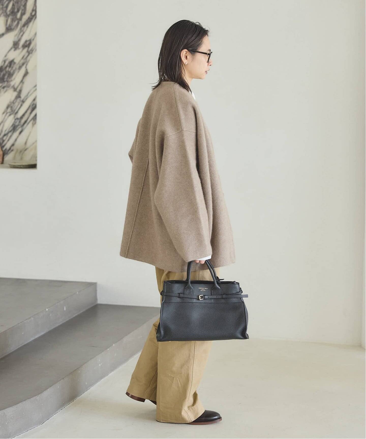 ダブルフェイスコクーンニットジャケット（カーディガン