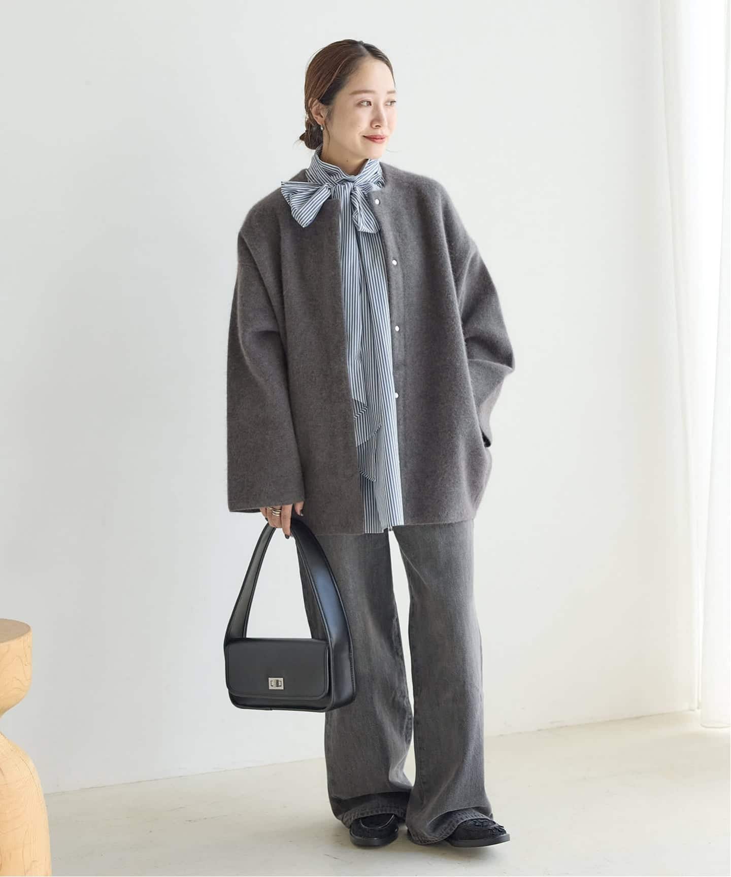 追加2》ダブルフェイスコクーンニットジャケット（カーディガン