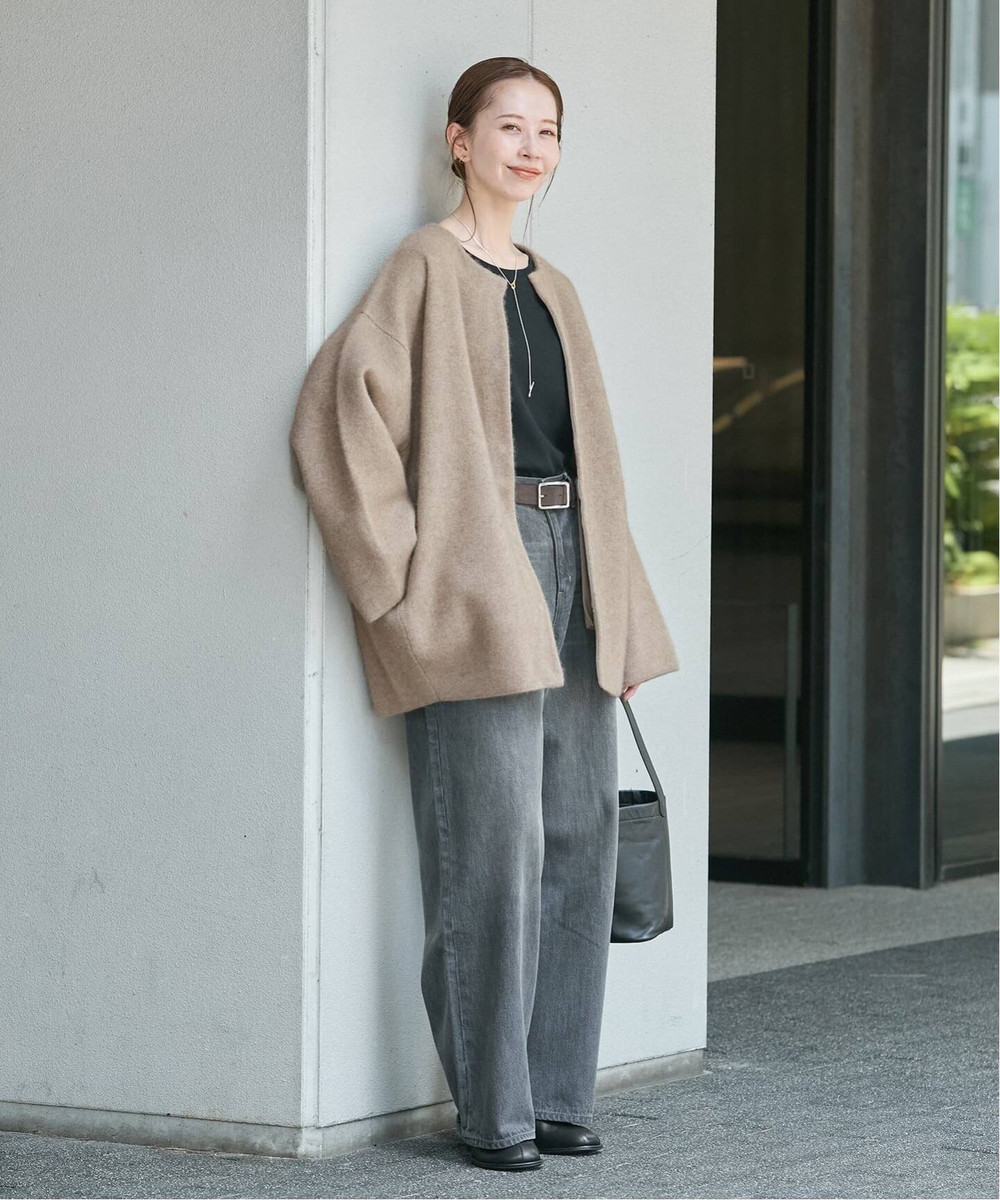 追加2》ダブルフェイスコクーンニットジャケット（カーディガン