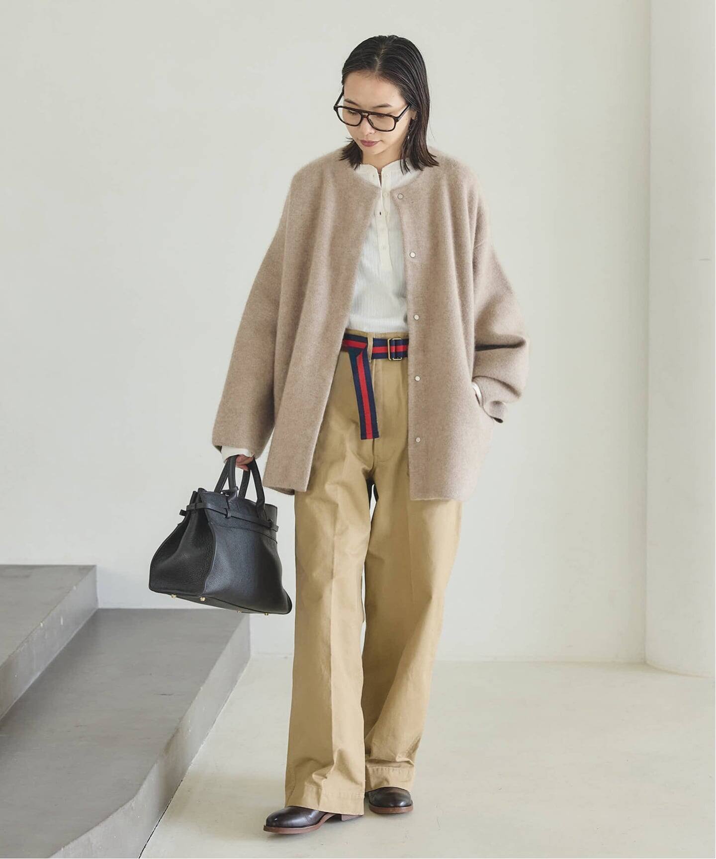 追加2》ダブルフェイスコクーンニットジャケット（カーディガン