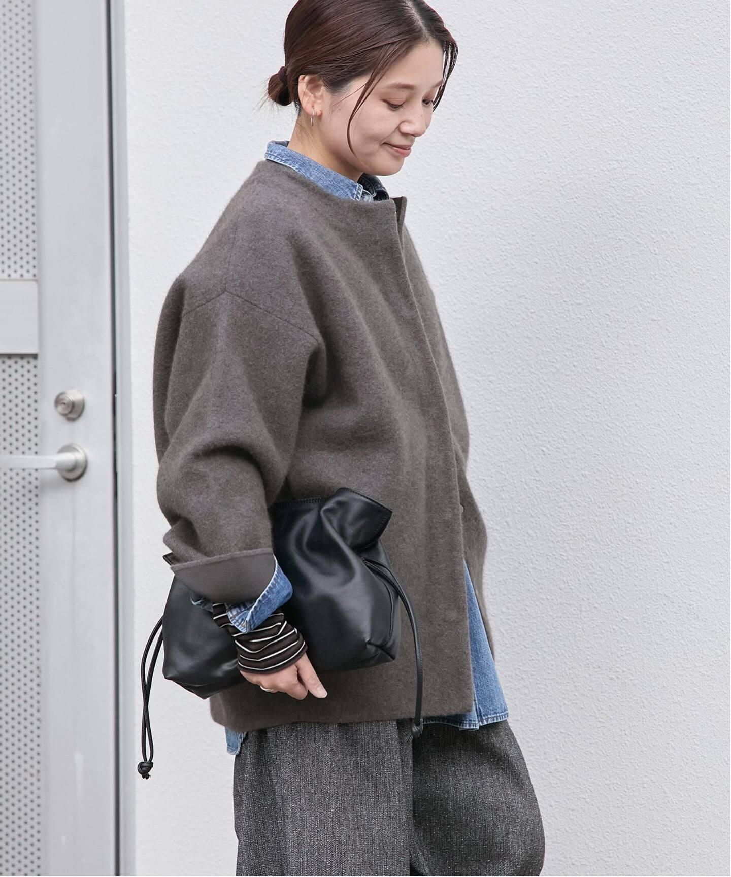 追加2》ダブルフェイスコクーンニットジャケット（カーディガン