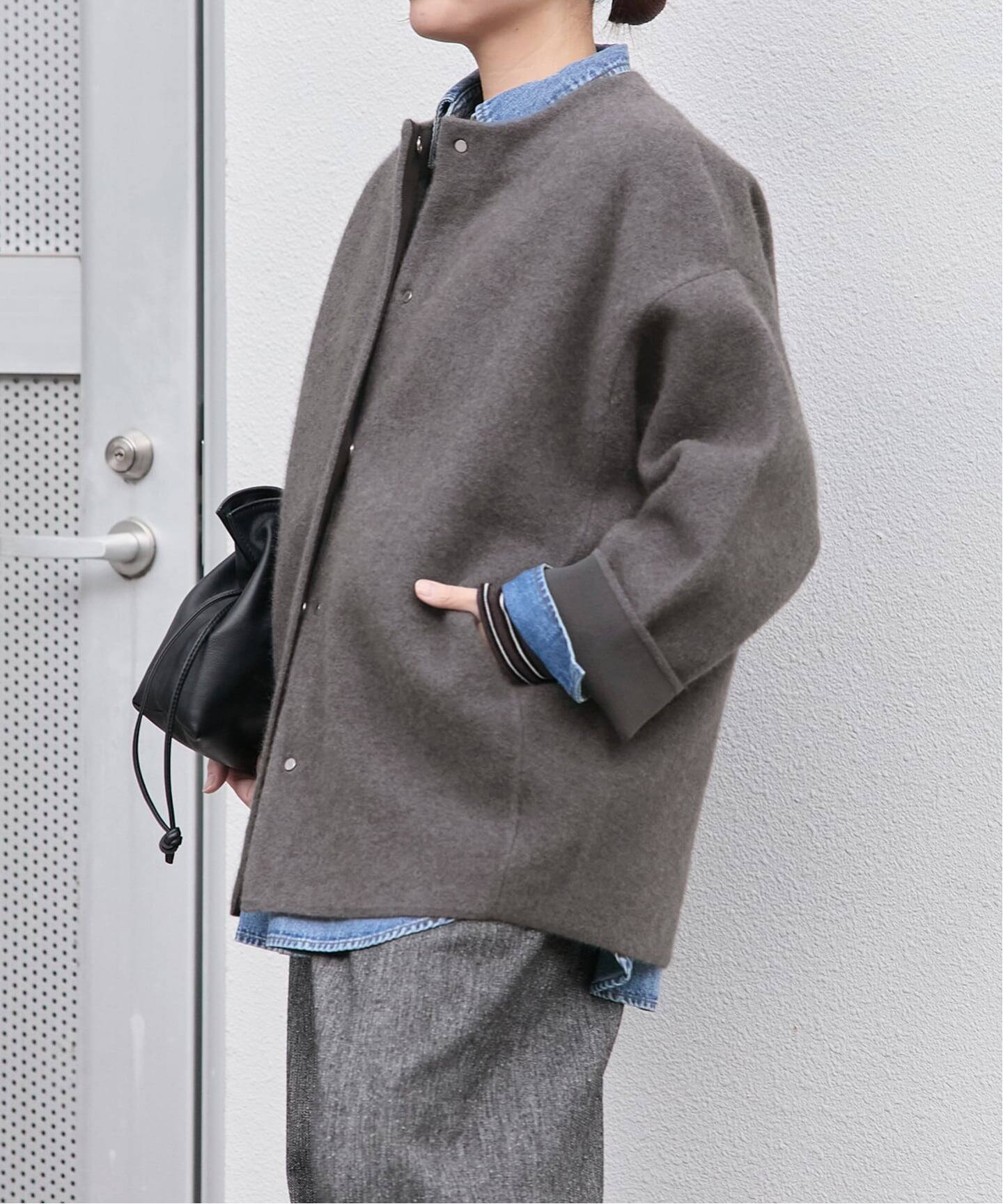 追加2》ダブルフェイスコクーンニットジャケット（カーディガン