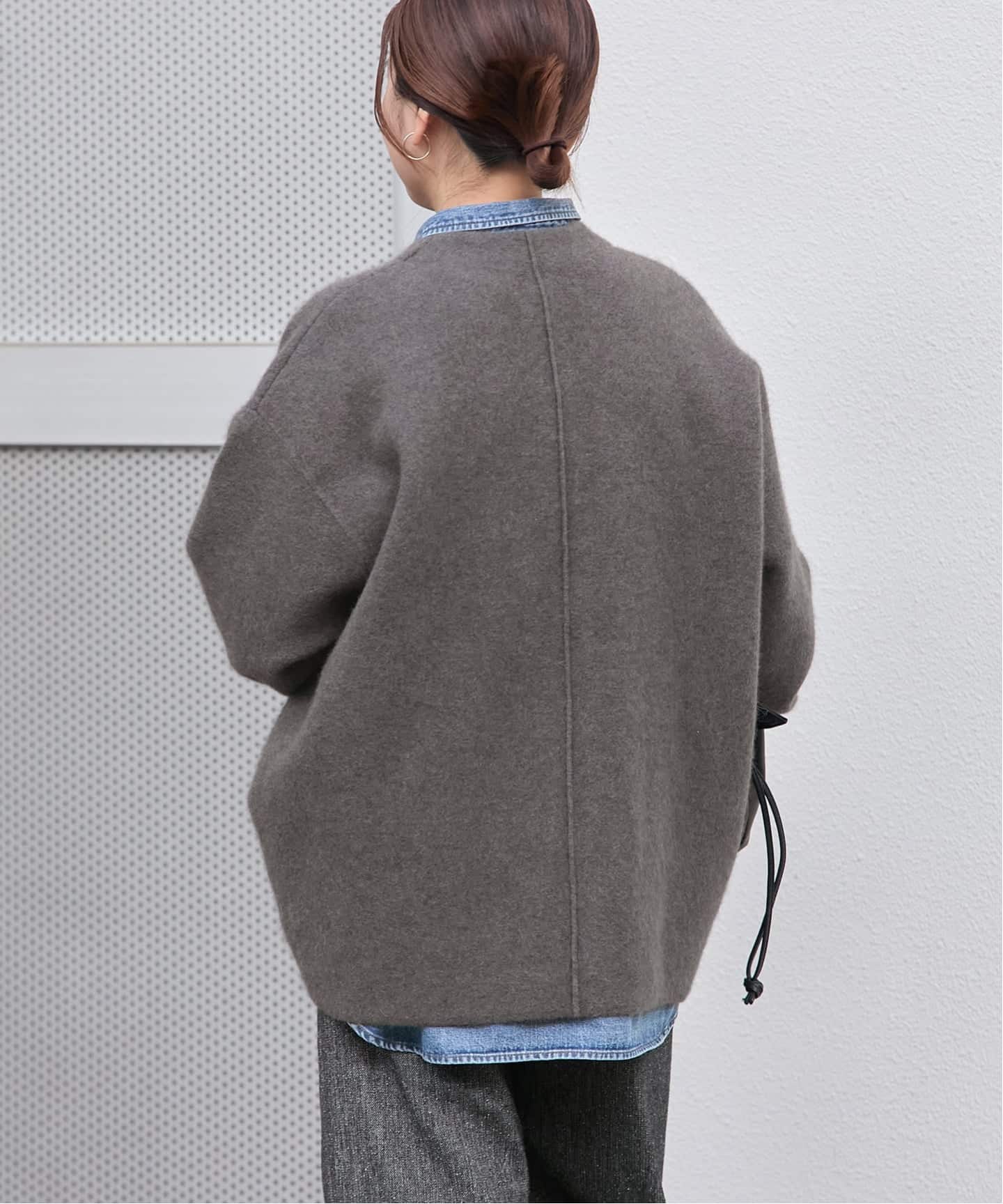 追加2》ダブルフェイスコクーンニットジャケット（カーディガン