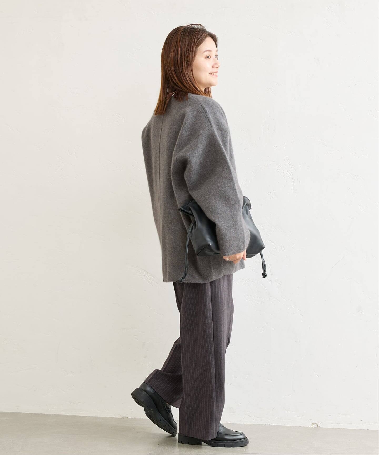 追加2》ダブルフェイスコクーンニットジャケット（カーディガン