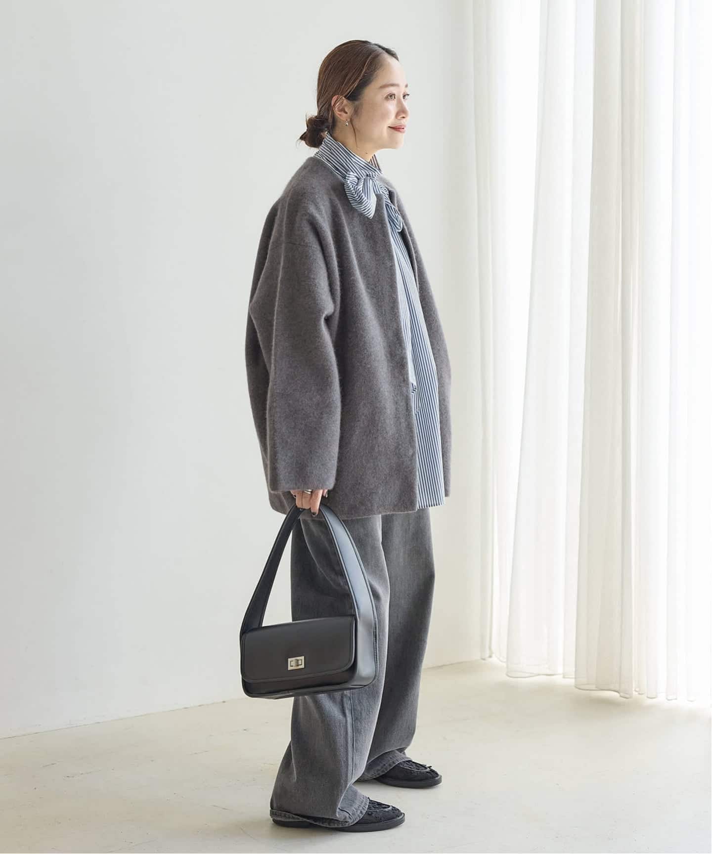 追加2》ダブルフェイスコクーンニットジャケット（カーディガン