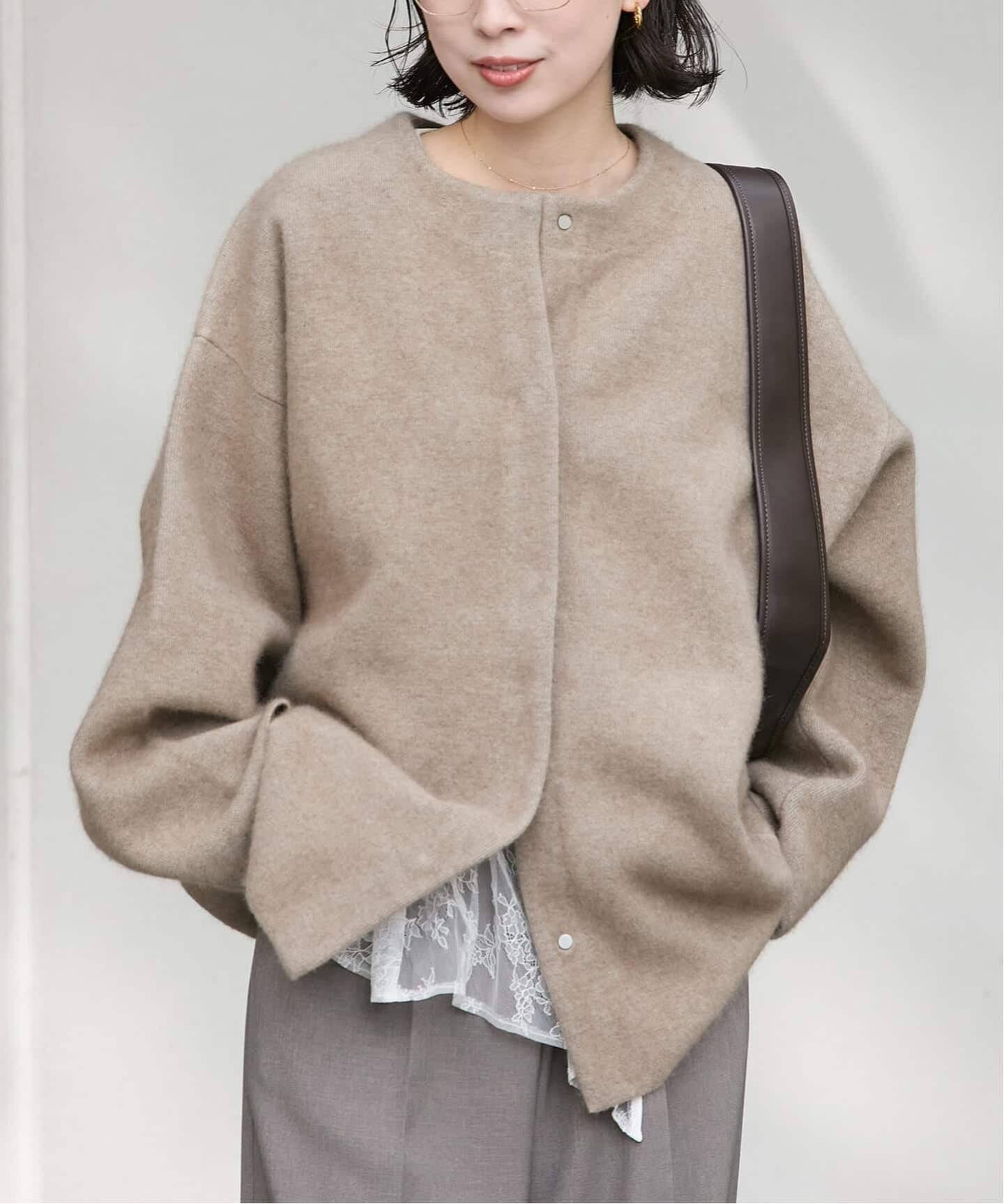 JOURNAL STANDARD ダブルフェイスコクーンカーディガン JOURNAL STANDARD（ジャーナルスタンダード）の「《追加》ダブル