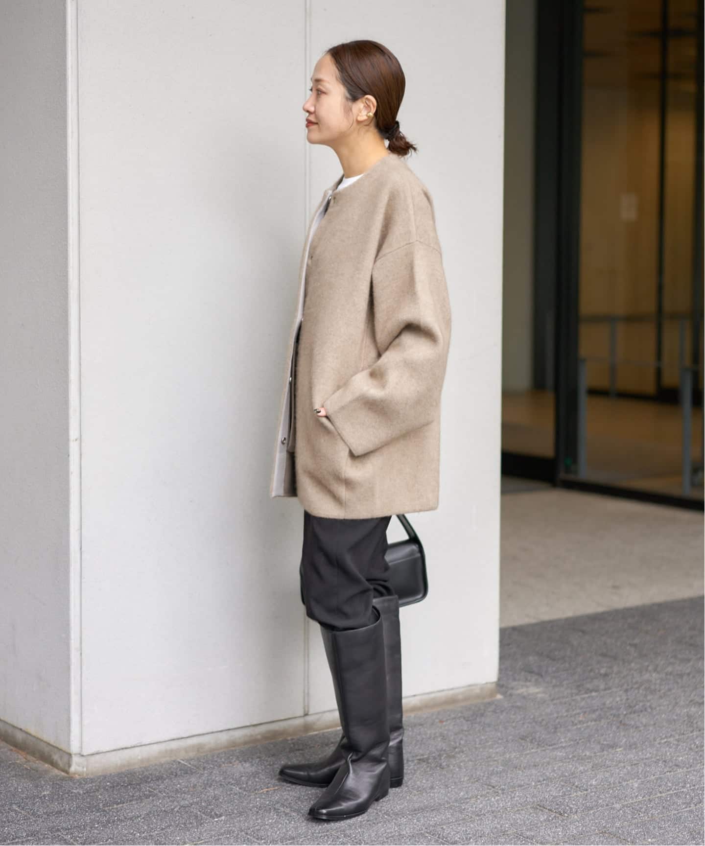 追加2》ダブルフェイスコクーンニットジャケット（カーディガン