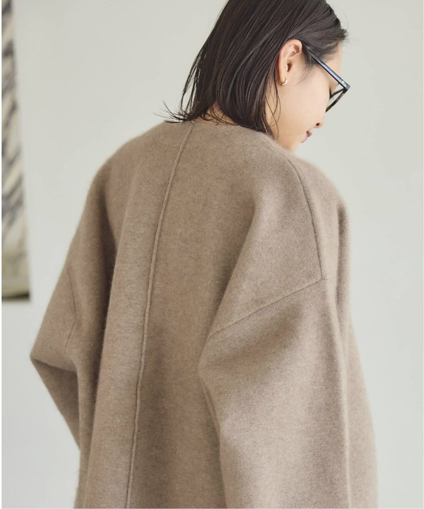 追加2》ダブルフェイスコクーンニットジャケット（カーディガン