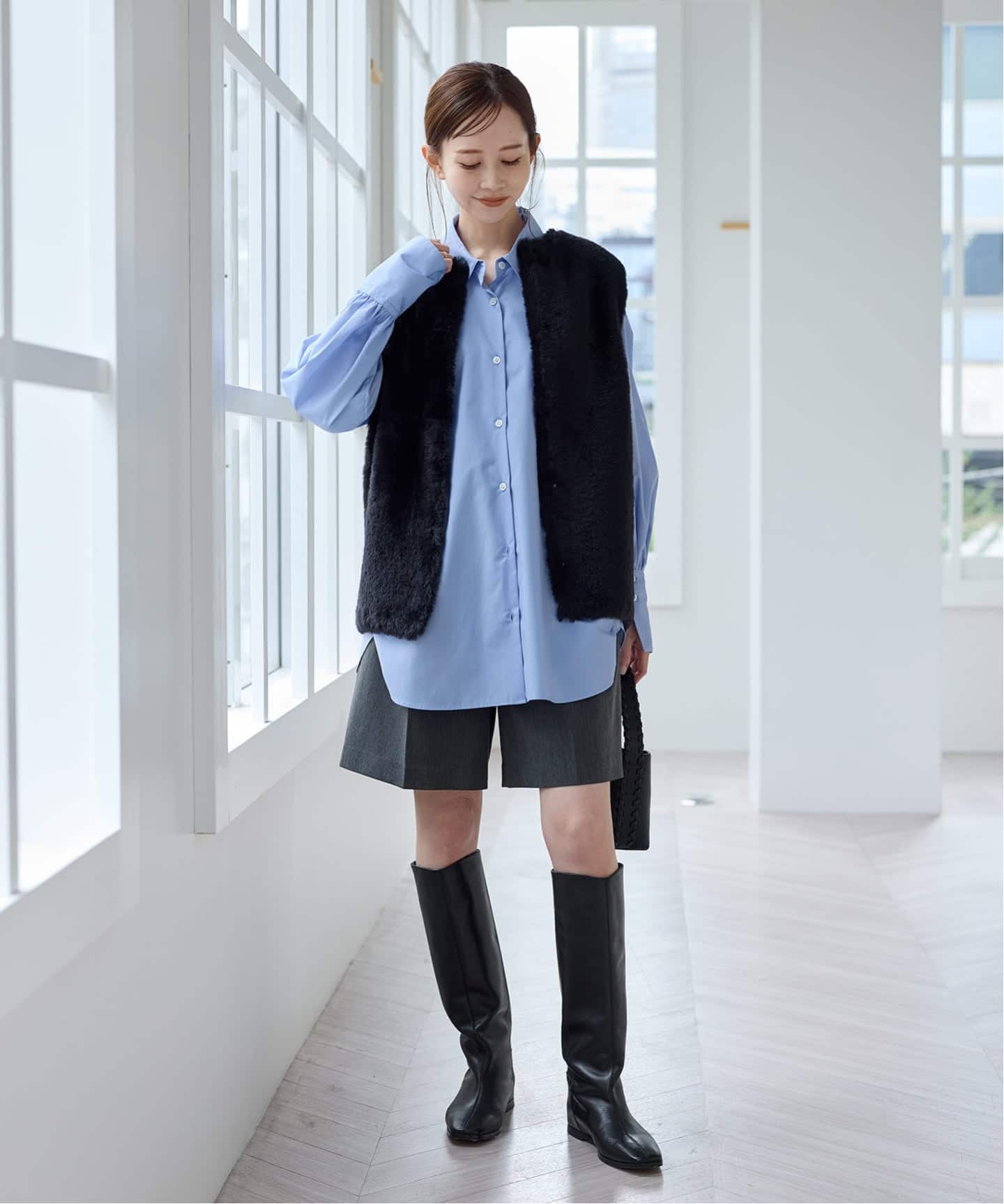 追加2》ダブルフェイスフェザークルーネックベスト（ベスト）｜JOURNAL