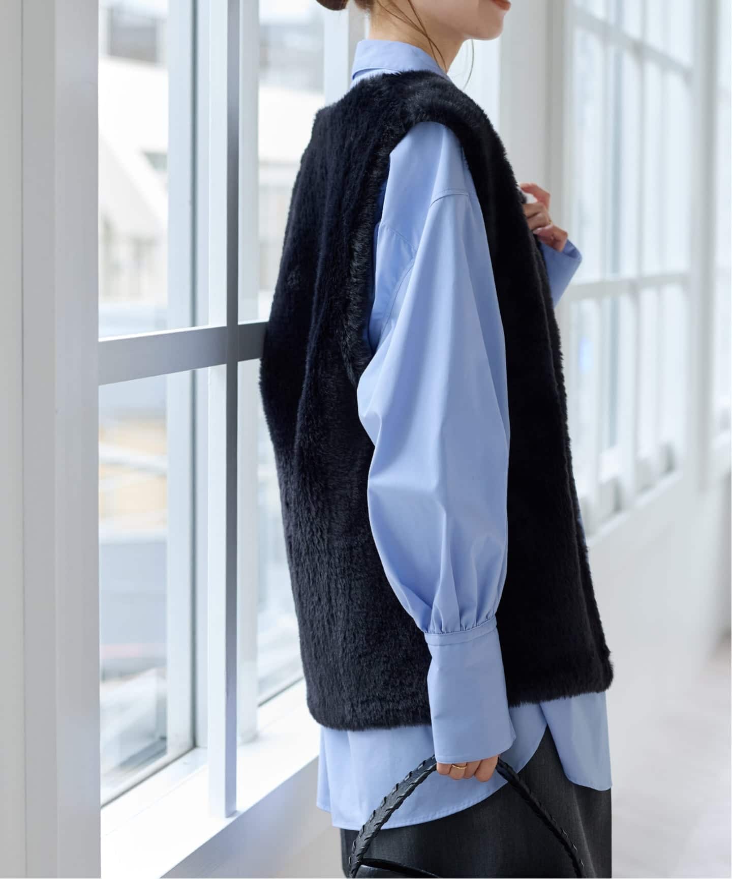 追加2》ダブルフェイスフェザークルーネックベスト（ベスト）｜JOURNAL