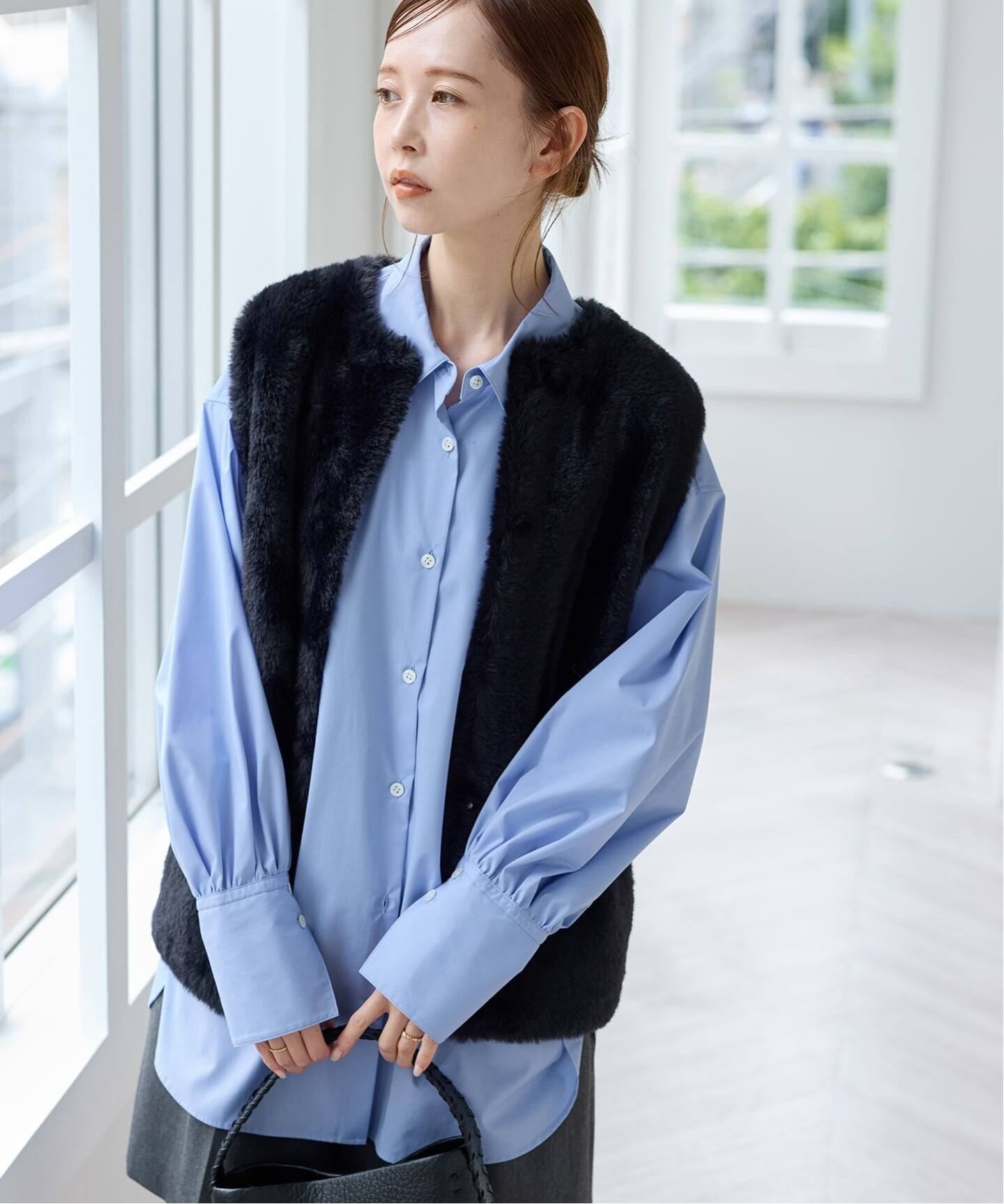 追加2》ダブルフェイスフェザークルーネックベスト（ベスト）｜JOURNAL