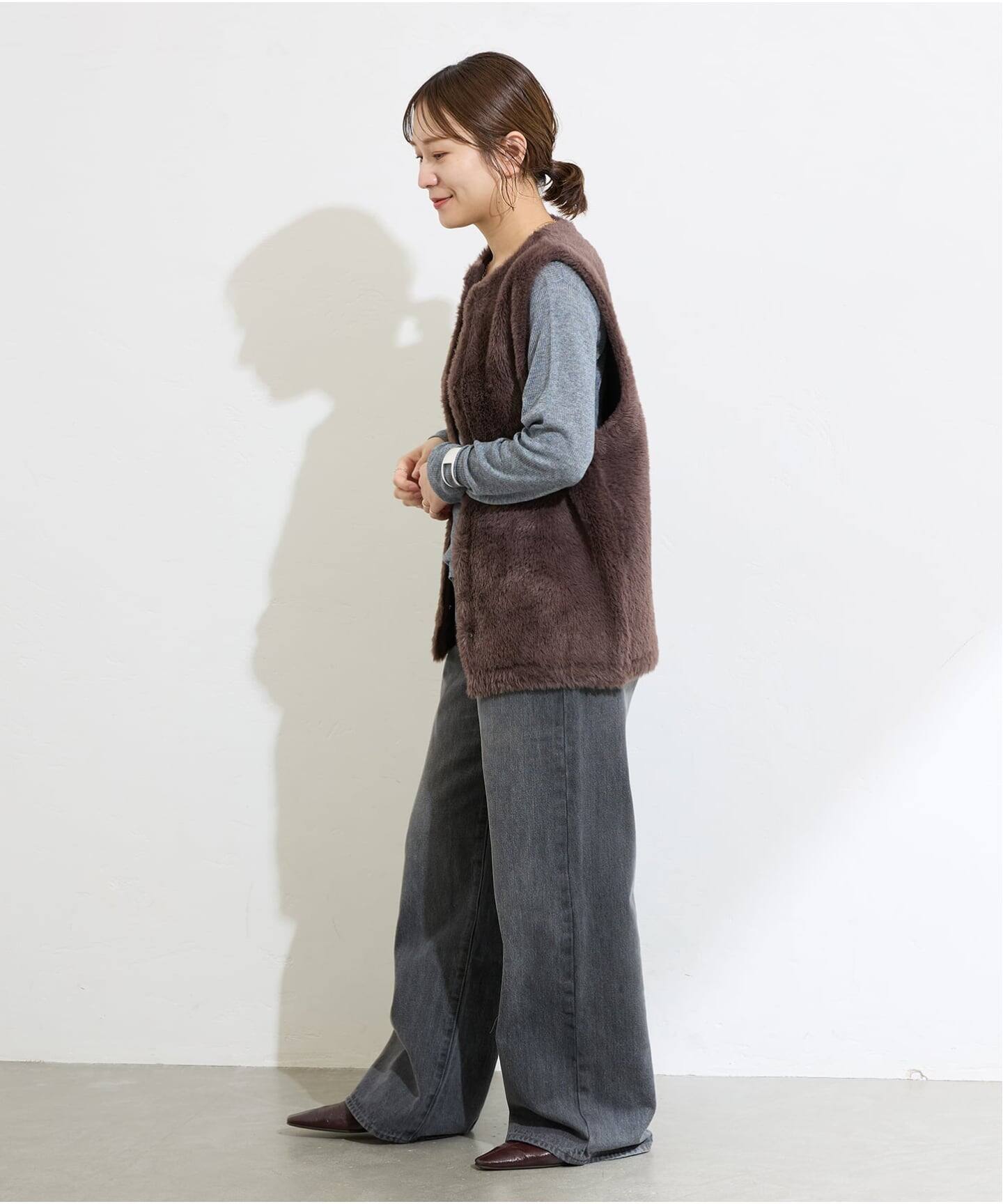 JOURNAL STANDARD ダブルフェイスフェザークルーネックベスト 追加2》ダブルフェイスフェザークルーネックベスト（ベスト）｜JOURNAL