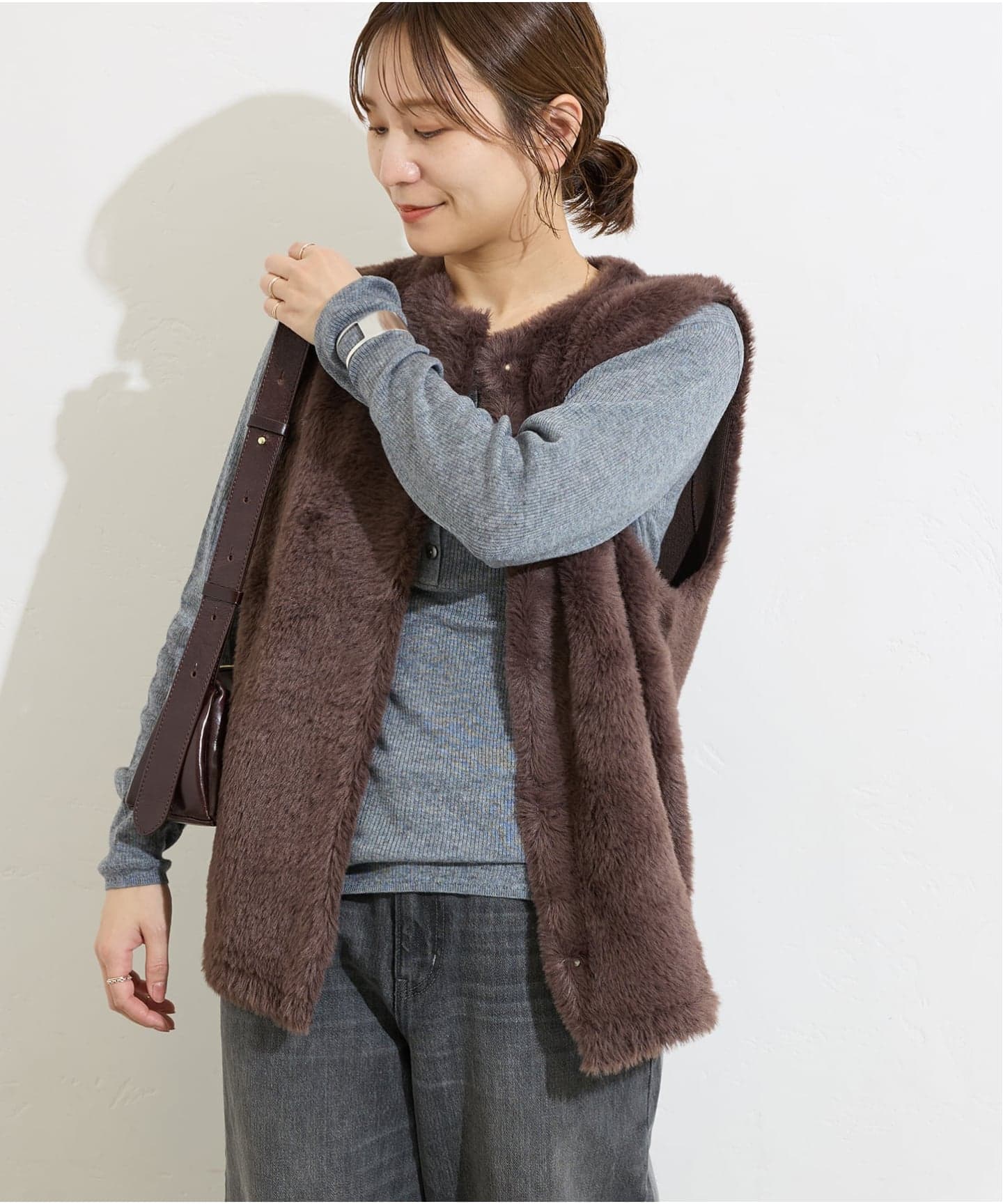 追加2》ダブルフェイスフェザークルーネックベスト（ベスト）｜JOURNAL