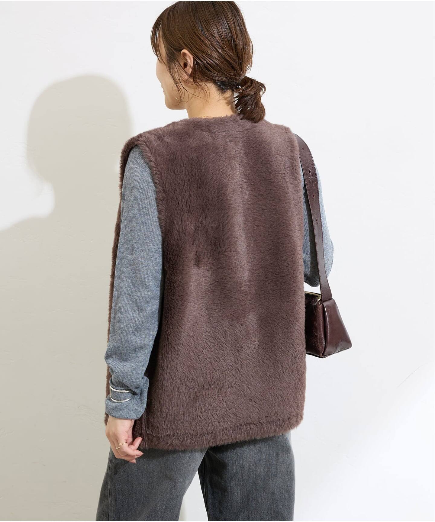 追加2》ダブルフェイスフェザークルーネックベスト（ベスト）｜JOURNAL