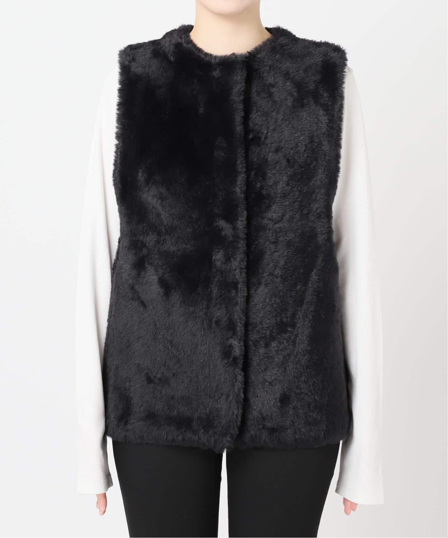 追加2》ダブルフェイスフェザークルーネックベスト（ベスト）｜JOURNAL