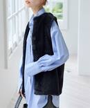 《WEB限定追加3》ダブルフェイスフェザークルーネックベスト