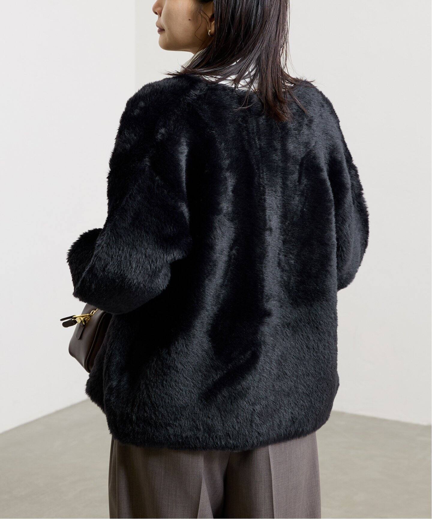 JOURNAL STANDARD ダブルフェイスフェザークルーネックカーディガン 追加予約》ダブルフェイスフェザークルーネックカーディガン