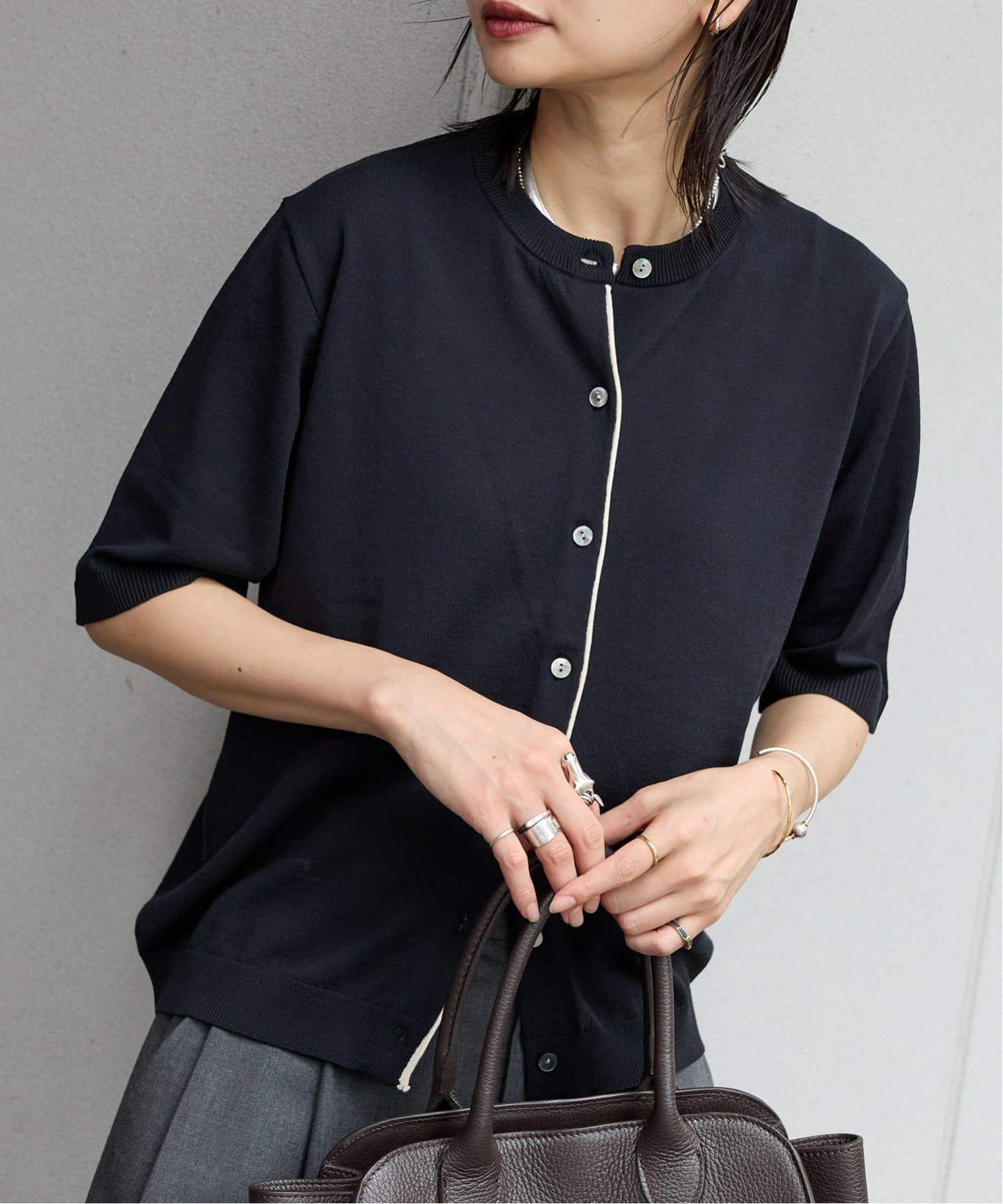 &FUNCTION】【 接触冷感・UVカット 】ハーフスリーブカーディガン