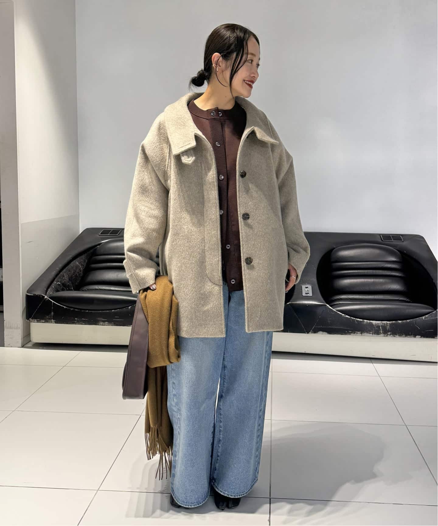 WEB限定追加》ウォッシャブルバナナスリーブカーディガン