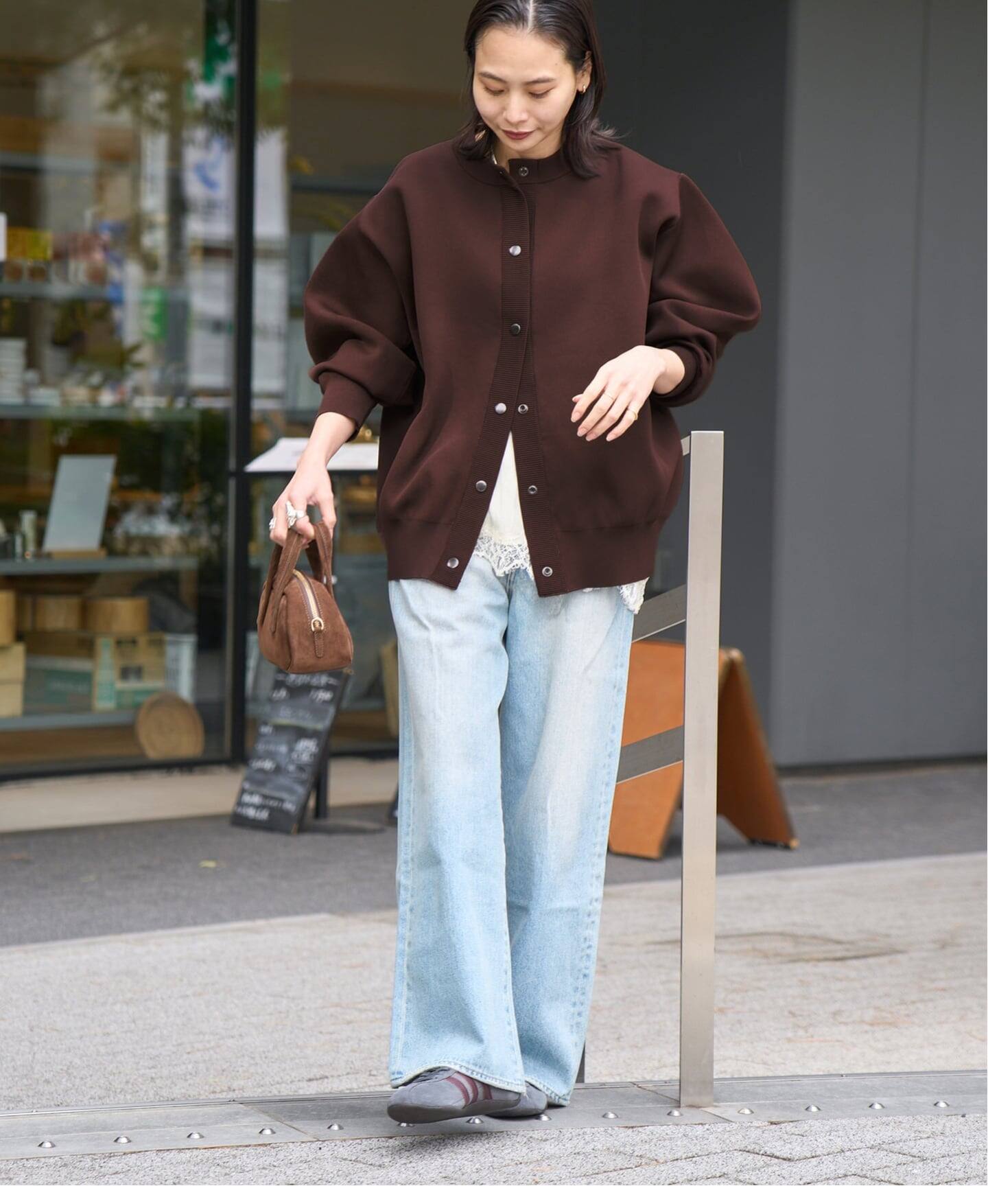 WEB限定追加》ウォッシャブルバナナスリーブカーディガン