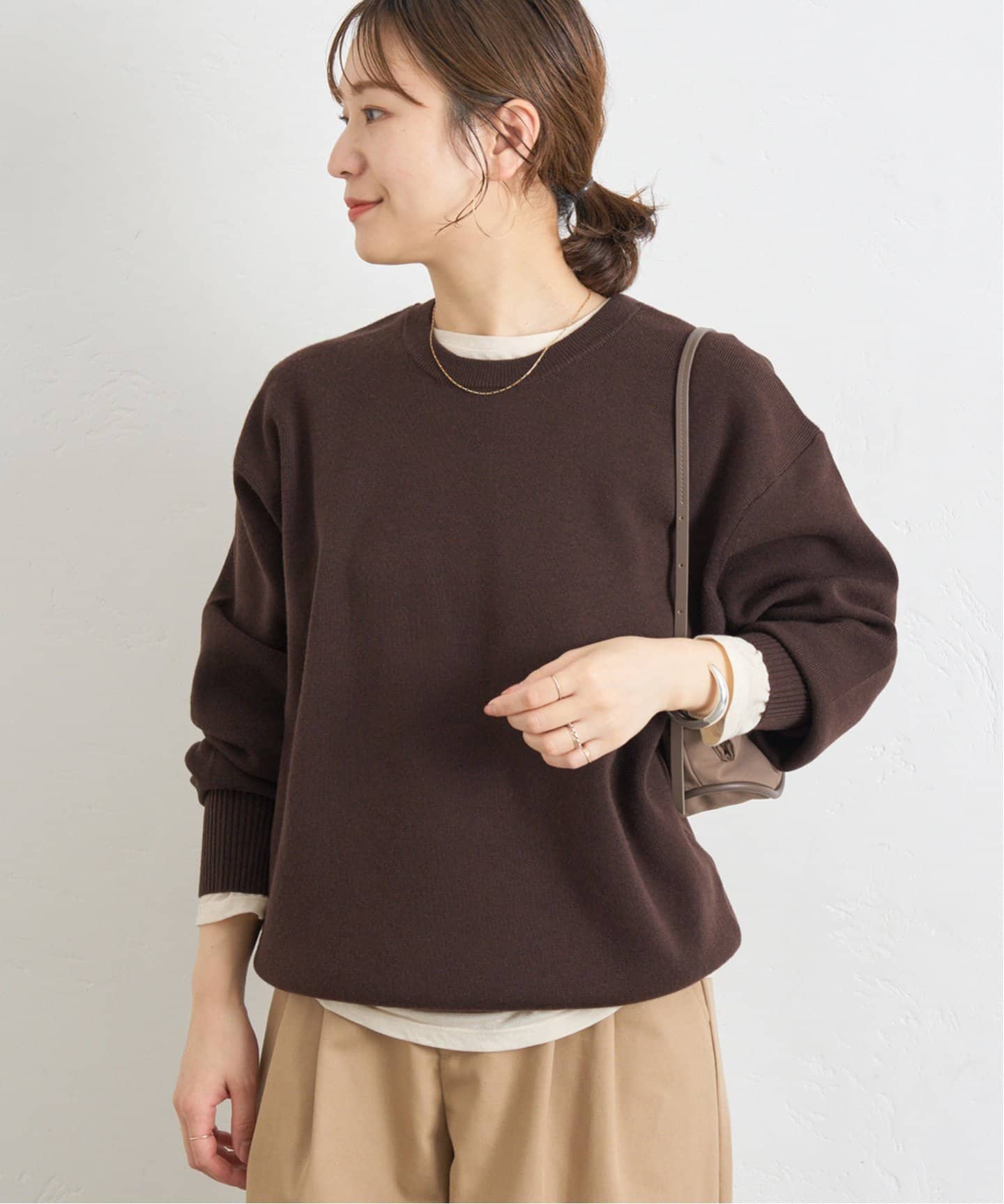 WEB限定追加》ウォッシャブルTEXBRIDクループルオーバー（ニット