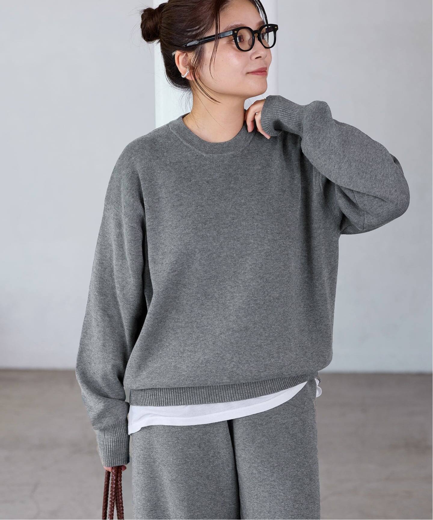 WEB限定追加2》ウォッシャブルTEXBRIDクループルオーバー（ニット