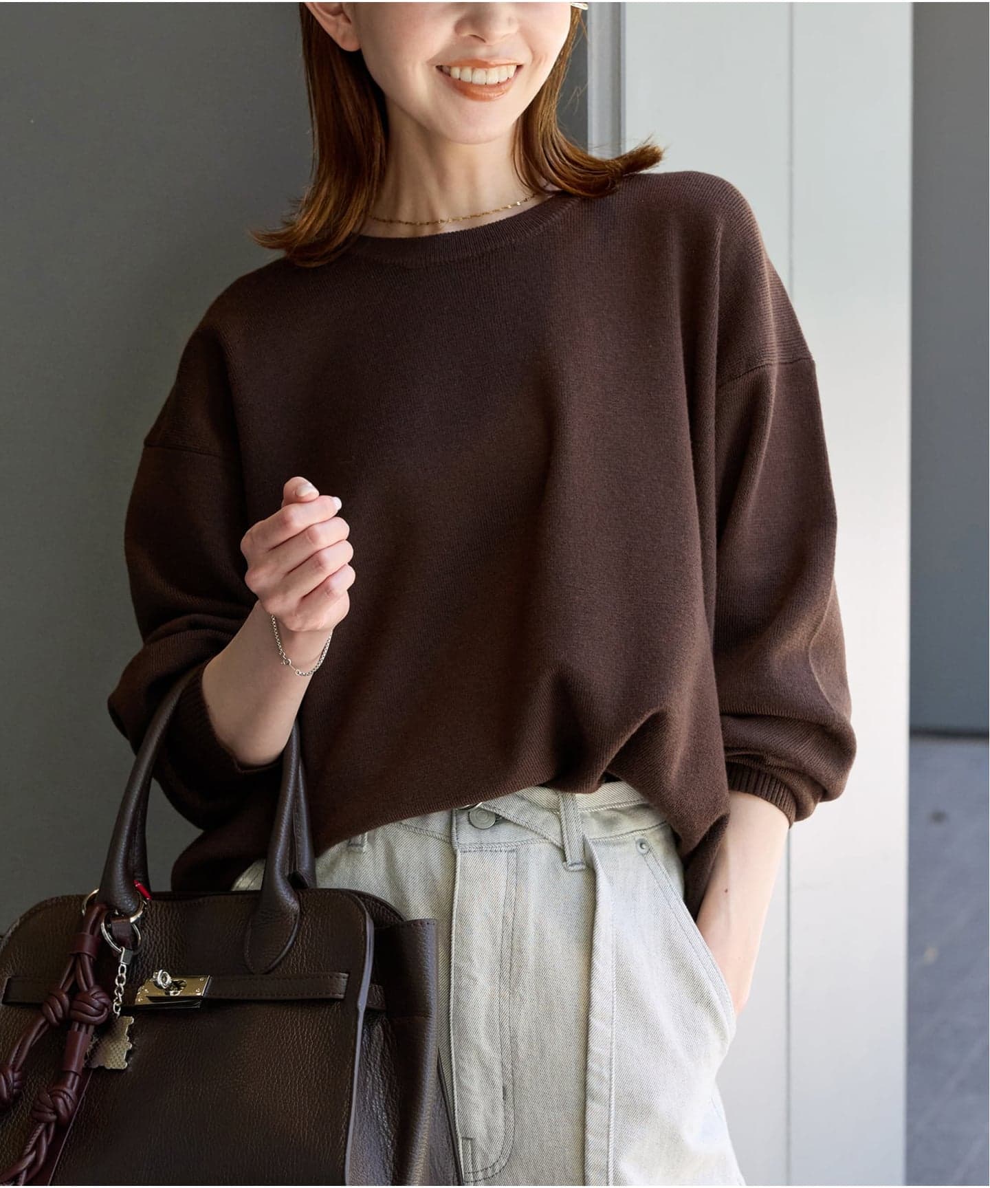 WEB限定追加2》ウォッシャブルTEXBRIDクループルオーバー（ニット