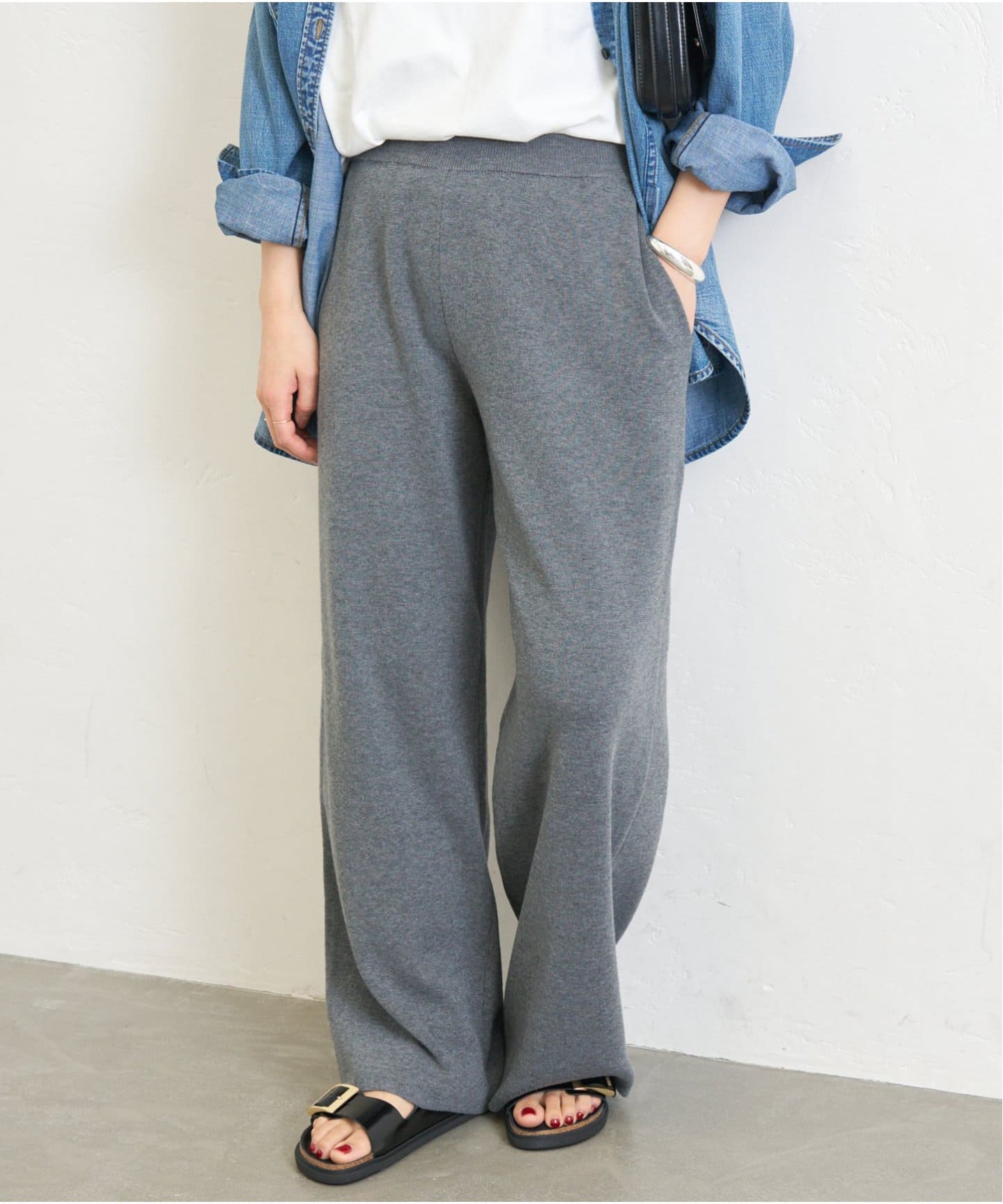 【ジャーナルスタンダード】ウォッシャブル ワイドスラックスパンツ　グレー38 JOURNAL STANDARD（ジャーナルスタンダード）の「《追加4