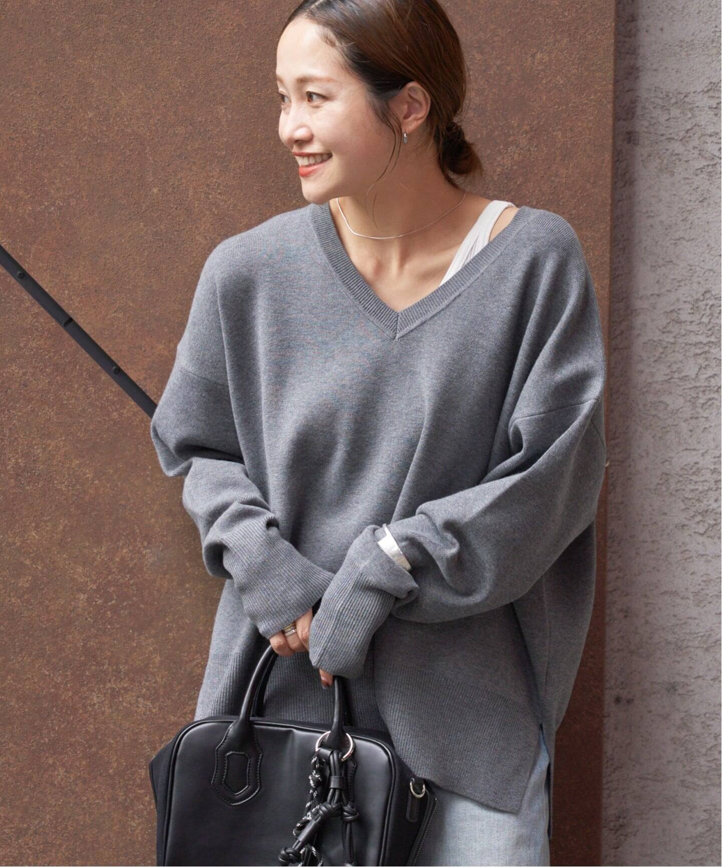 WEB限定》ウォッシャブルTEXBRID Vプルオーバー（ニット／セーター