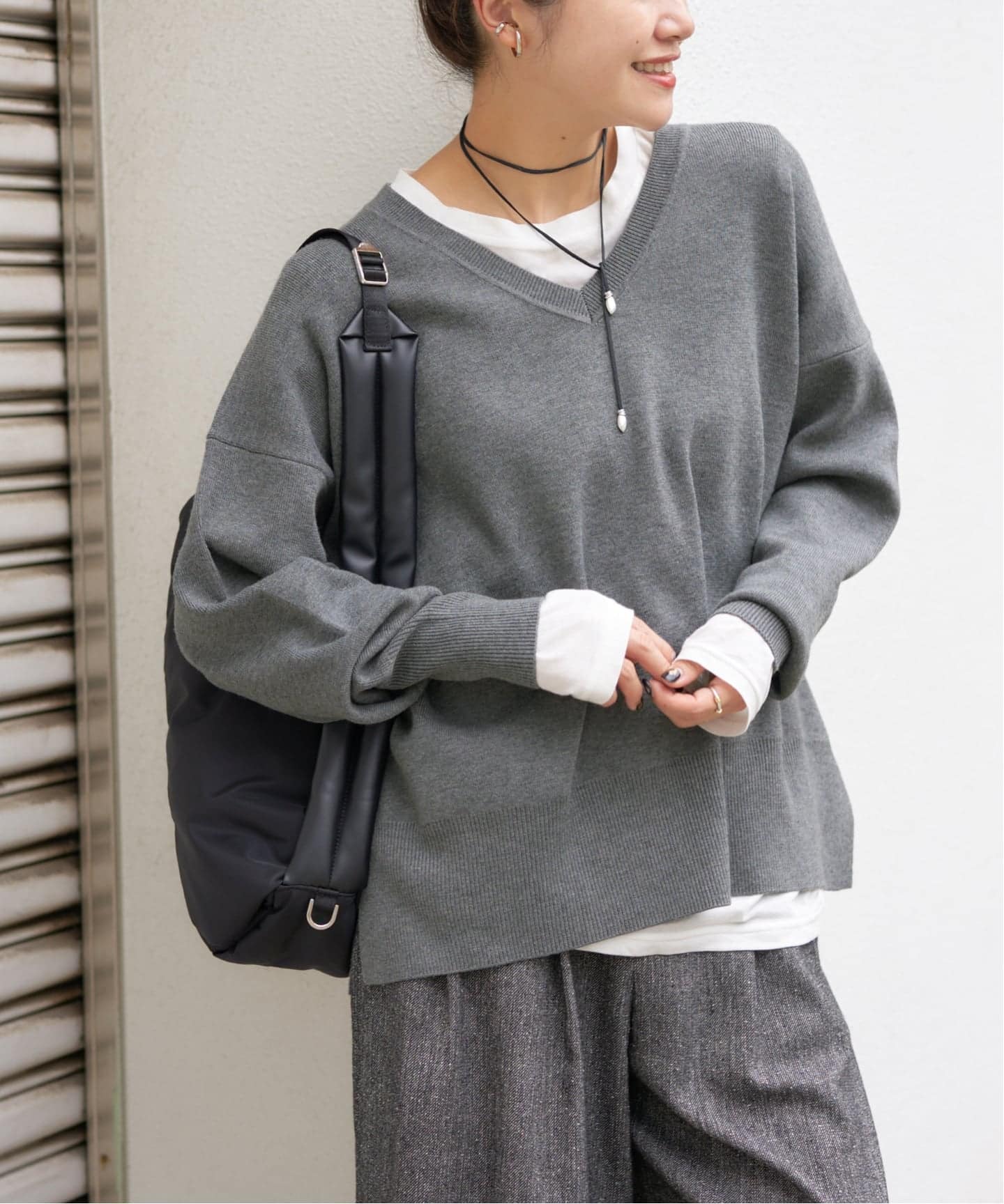 WEB限定追加3》ウォッシャブルTEXBRID Vプルオーバー（ニット