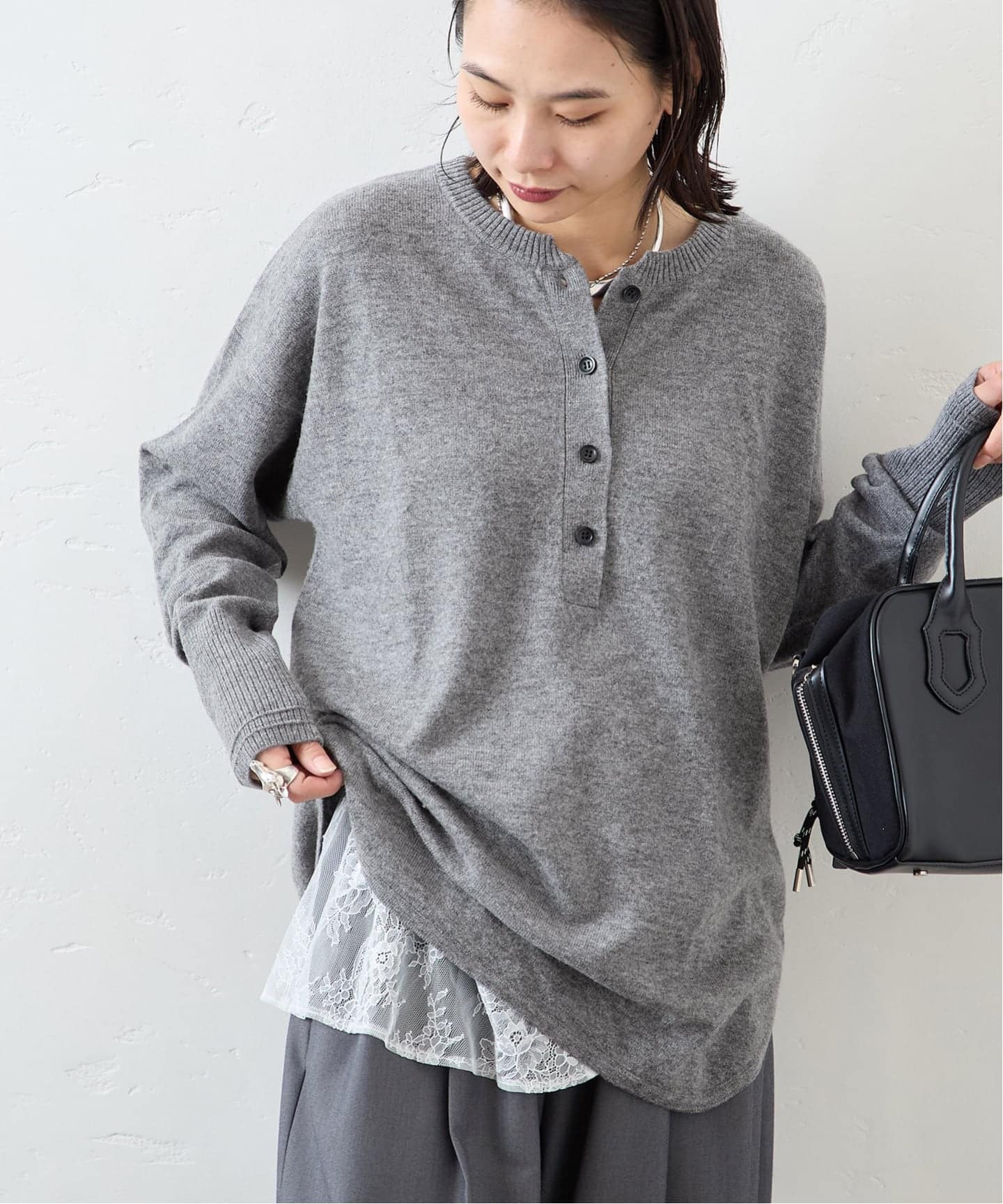 ウールカシミヤMIX 2WAYヘンリー（ニット／セーター）｜JOURNAL