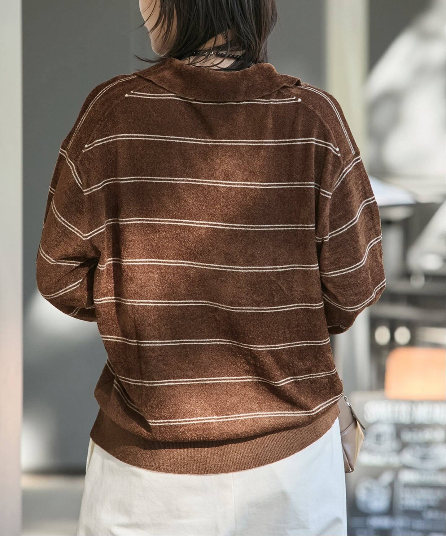 JOURNAL STANDARD★レディースベロアニットロングスリーブポロシャツ ベロアニットロングスリーブポロシャツ（ニット／セーター）｜JOURNAL