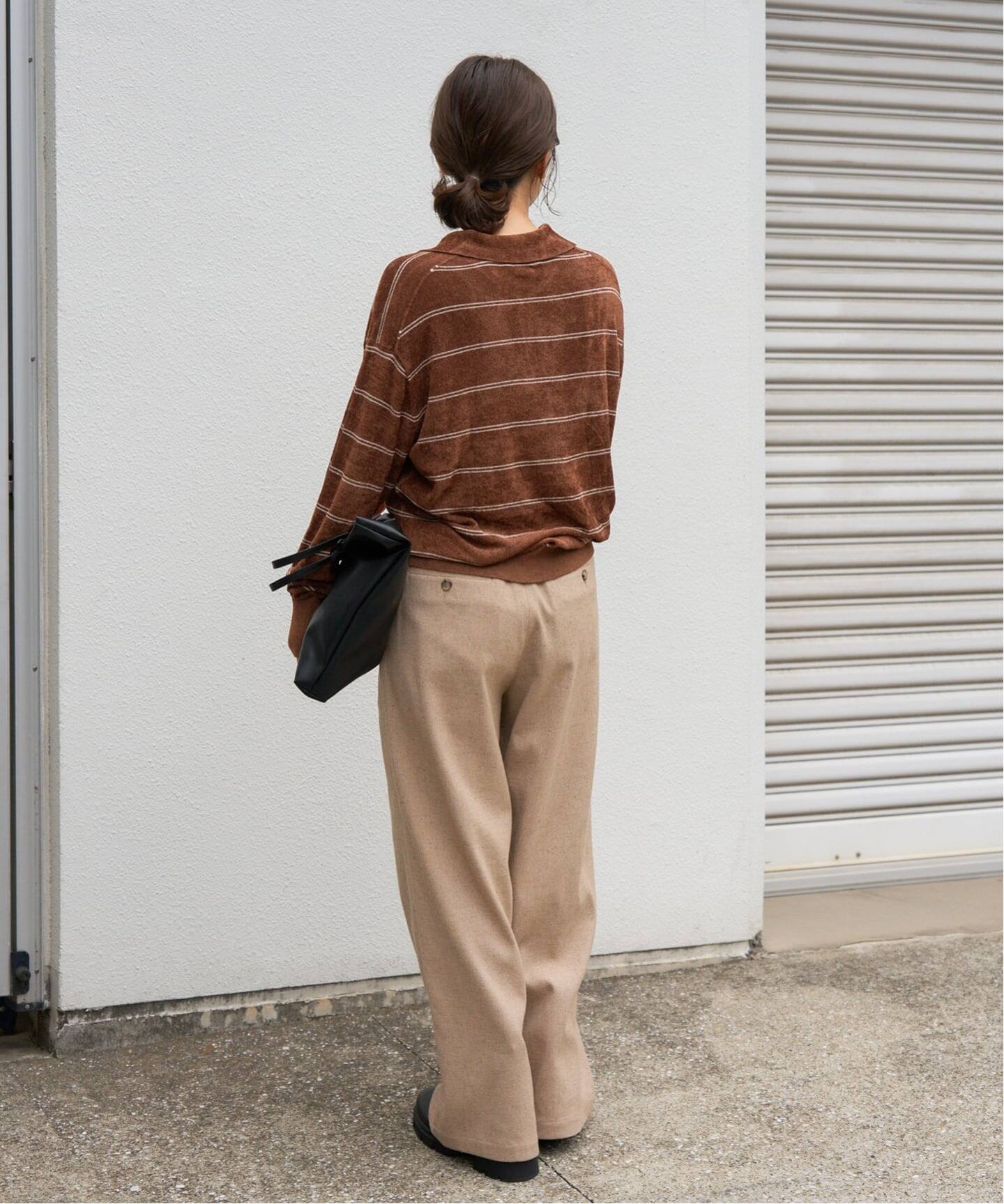 ベロアニットロングスリーブポロシャツ（ニット／セーター）｜JOURNAL