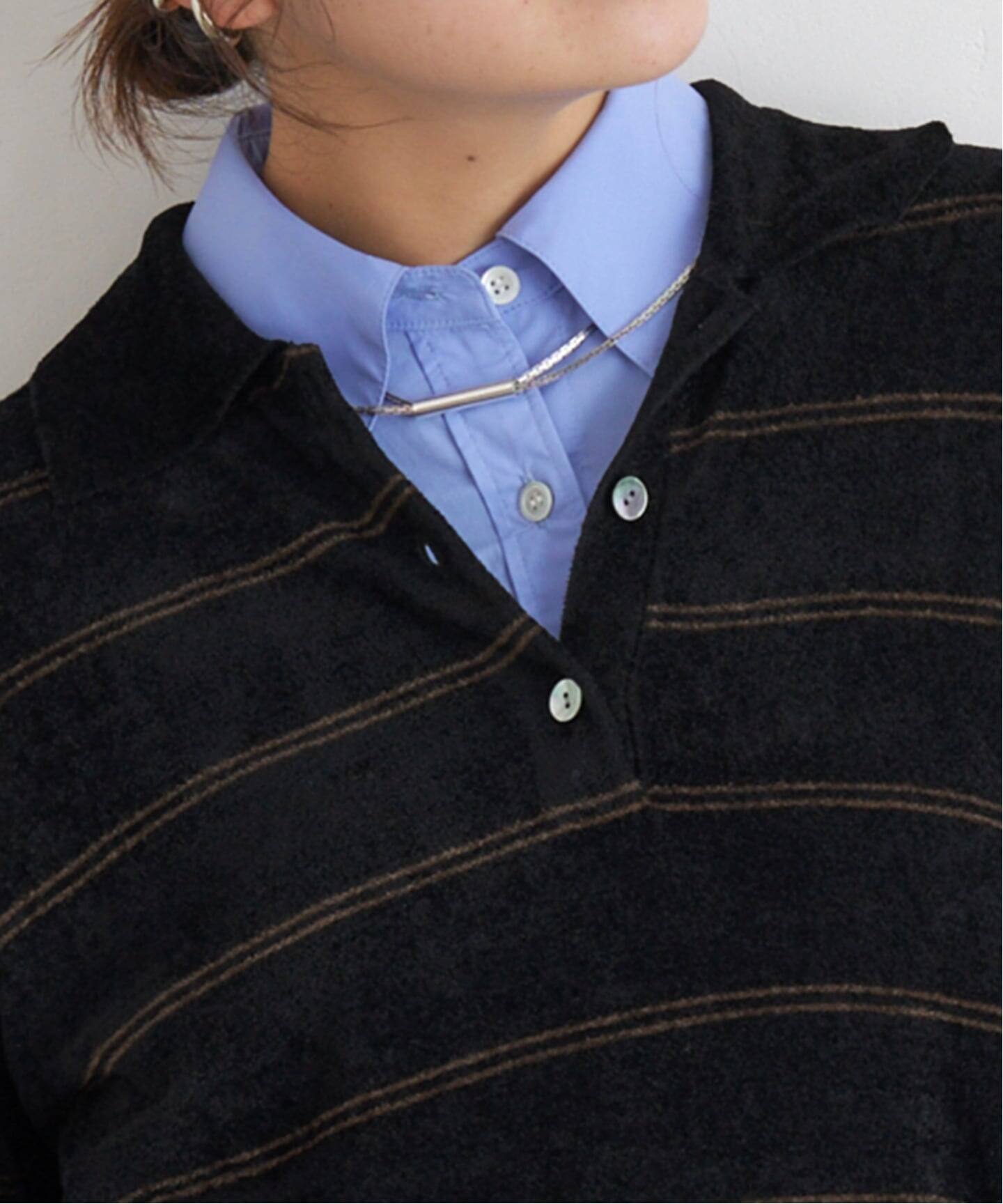 ベロアニットロングスリーブポロシャツ（ニット／セーター）｜JOURNAL